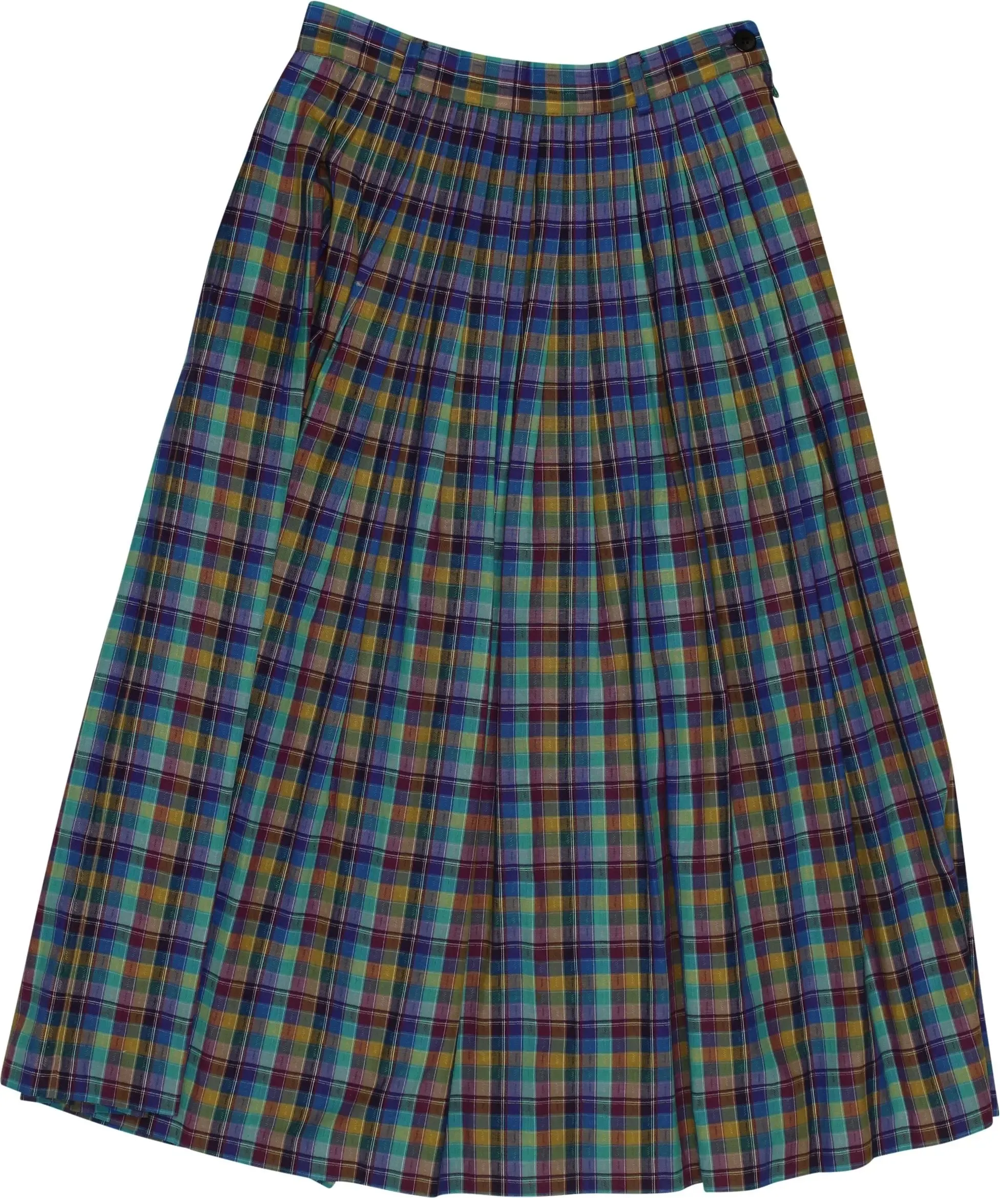 80s Checked Pleated Skirt