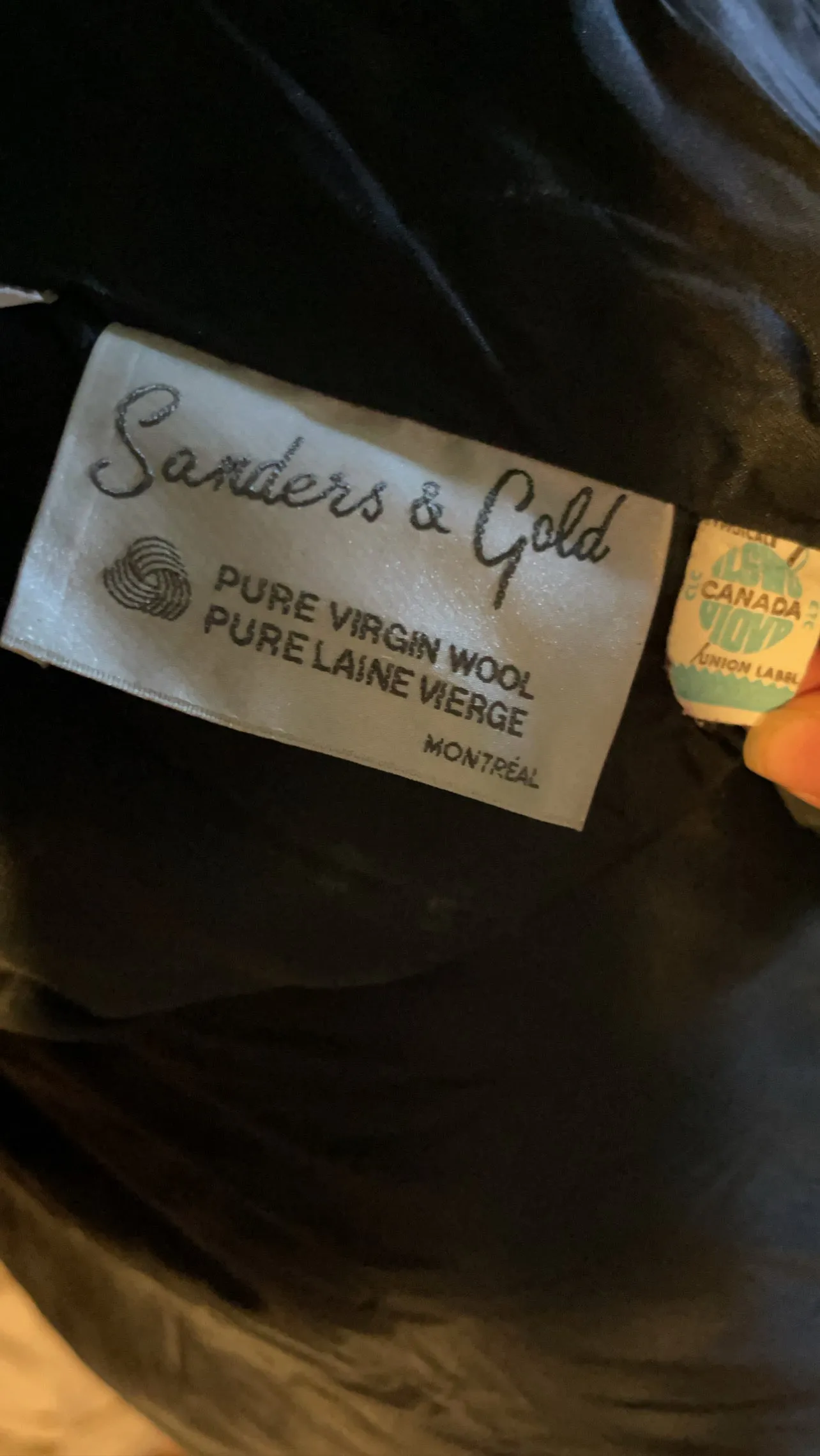 80s Sanders & Gold Cozy Houndstooth Overcoat - M