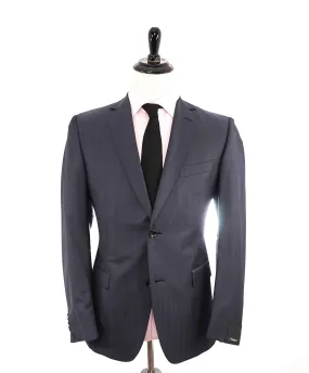 $995 Z ZEGNA - Steel Blue Sharkskin *WOOL / MOHAIR* Blazer - 40R