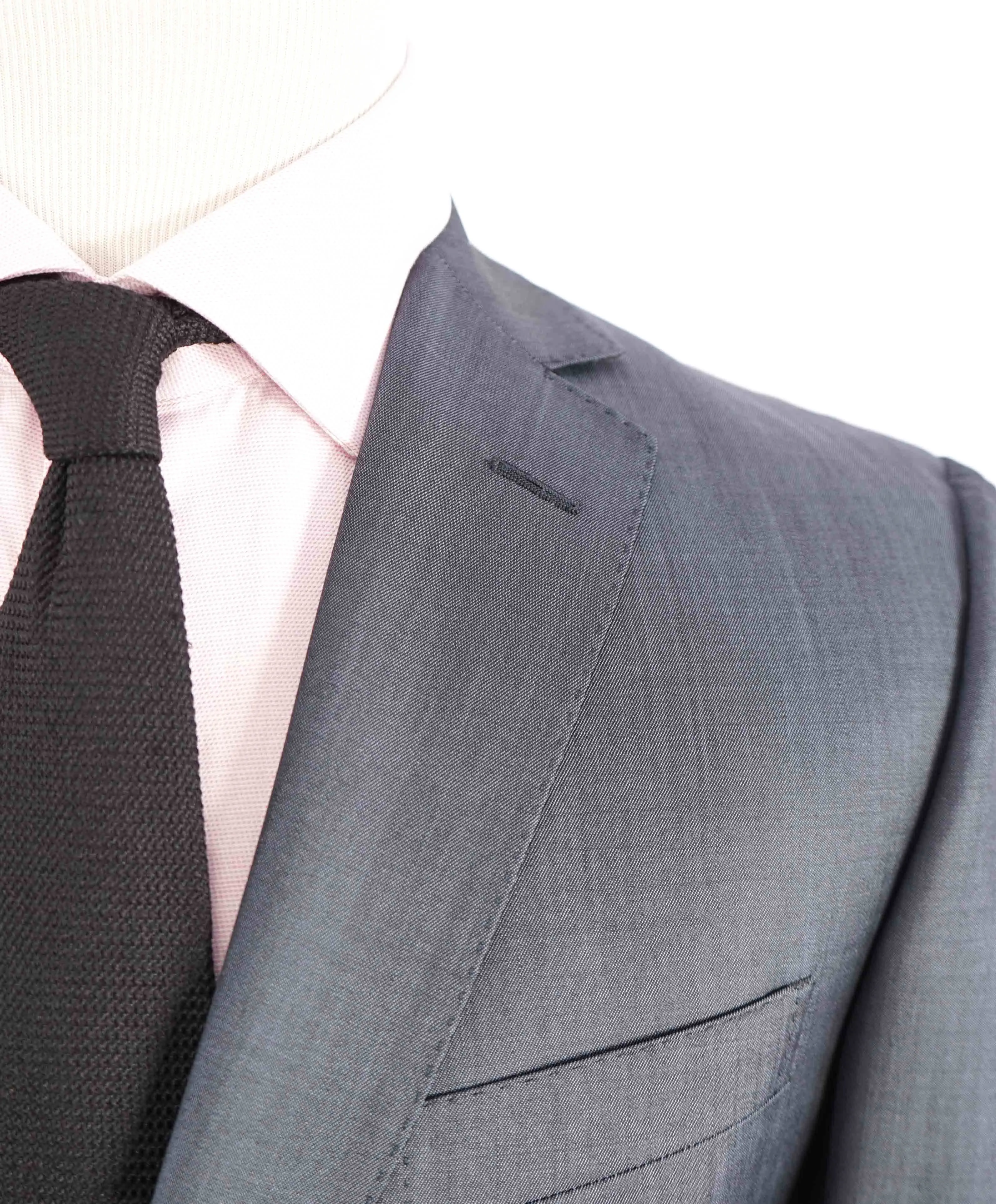 $995 Z ZEGNA - Steel Blue Sharkskin *WOOL / MOHAIR* Blazer - 40R