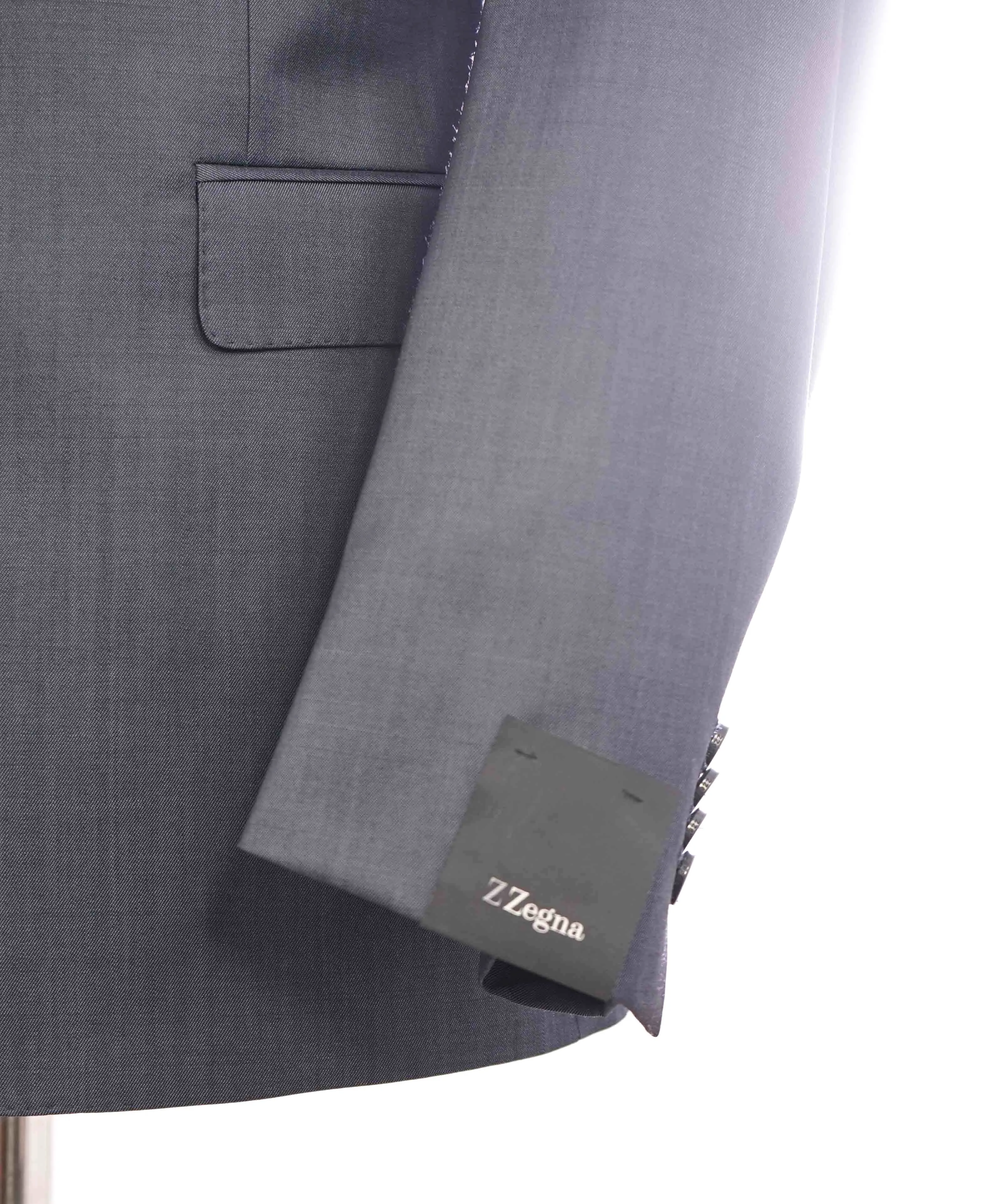 $995 Z ZEGNA - Steel Blue Sharkskin *WOOL / MOHAIR* Blazer - 40R