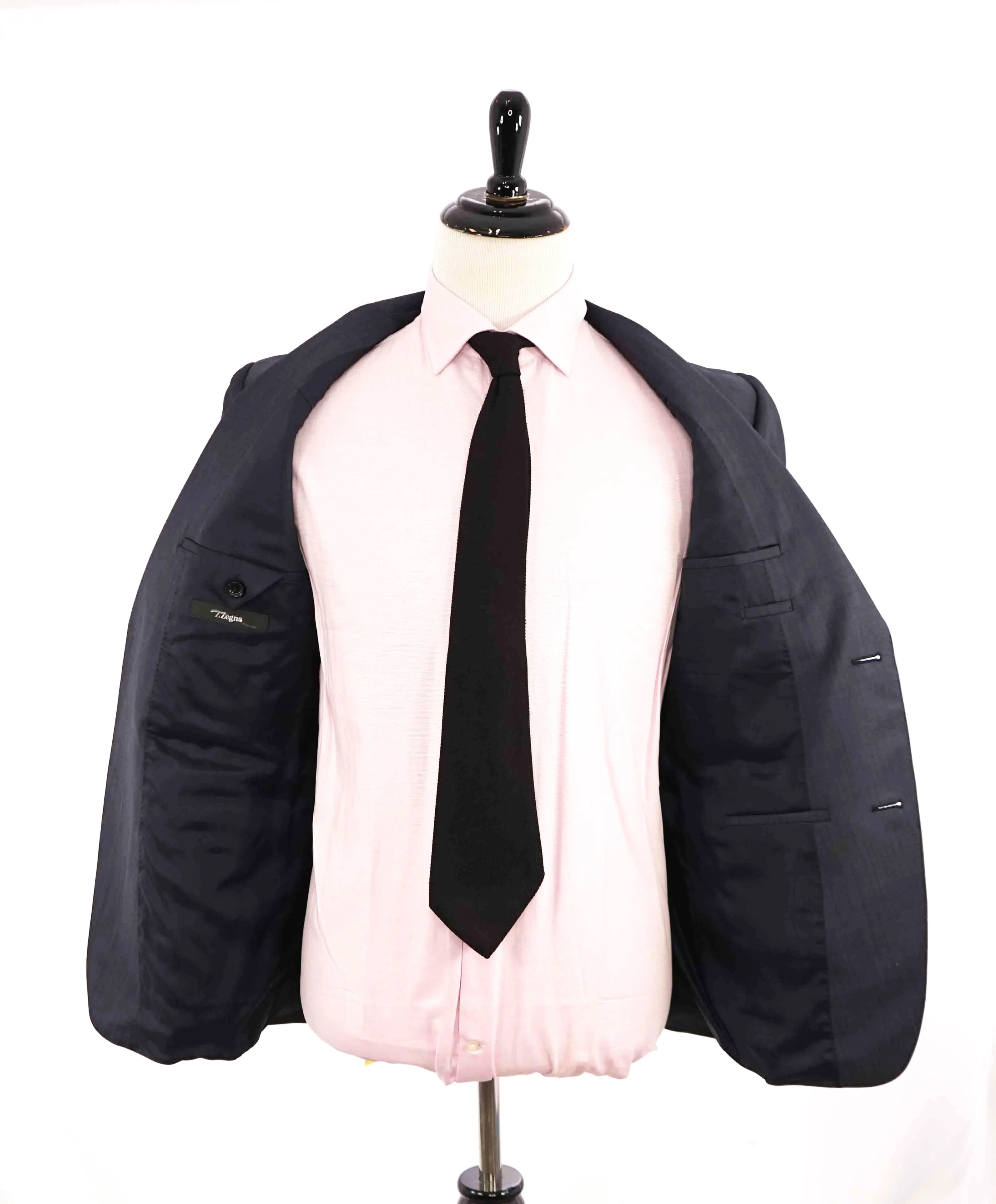 $995 Z ZEGNA - Steel Blue Sharkskin *WOOL / MOHAIR* Blazer - 40R
