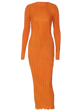 A&A Crimped Plissé Maxi Dress