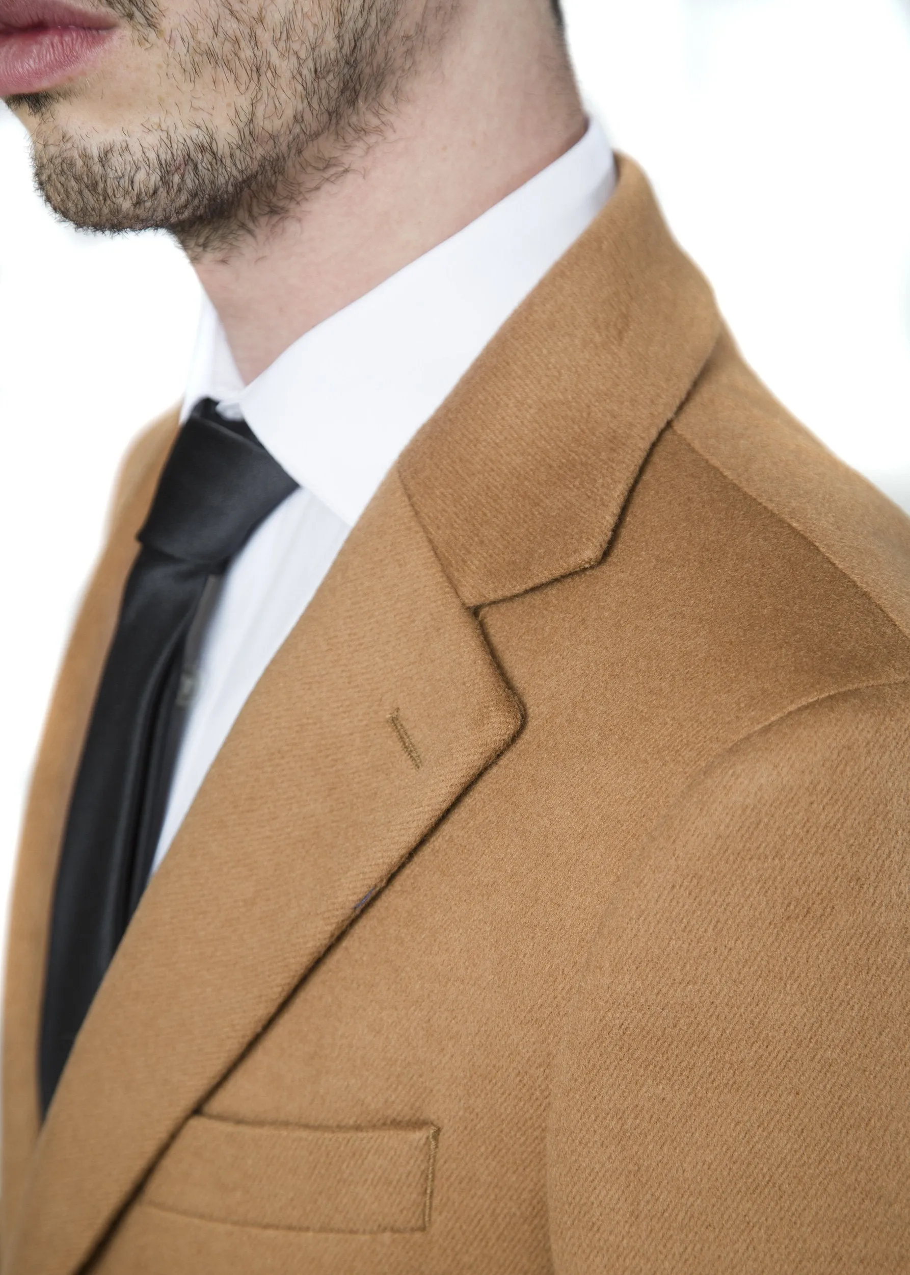 Adam Baker Men's Modern Fit 3/4 Length Overcoat Single Breasted Luxury Cashmere-Feel Top Coat