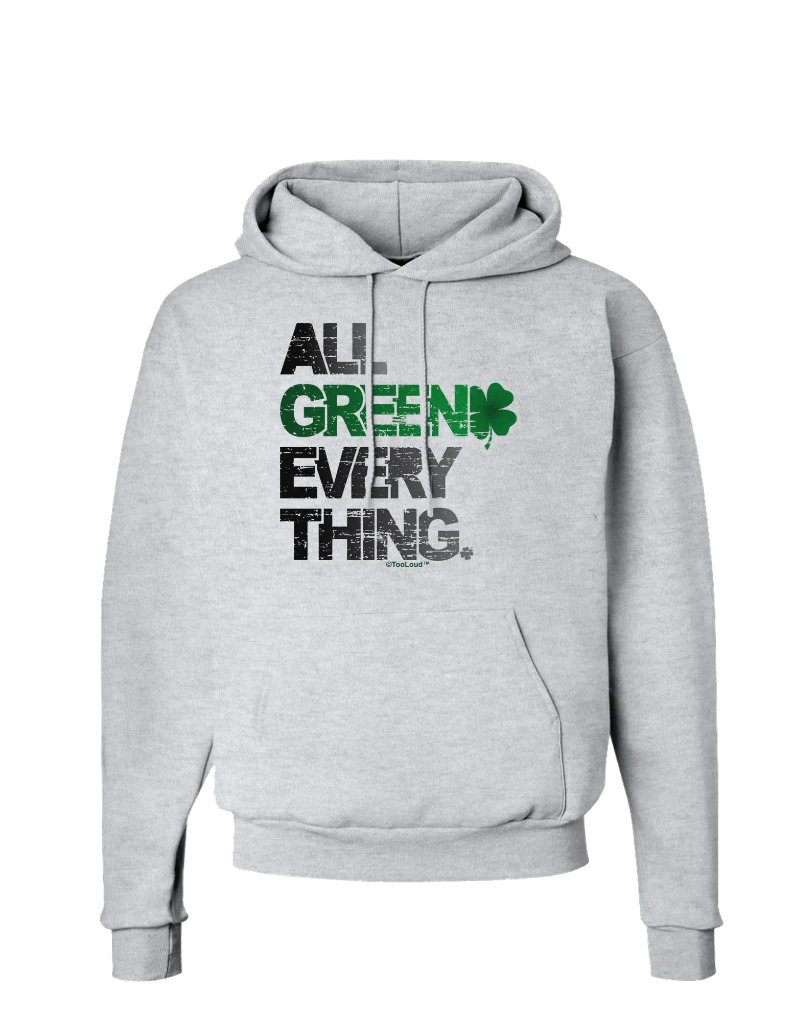 All Green Everything Distressed Hoodie Sweatshirt