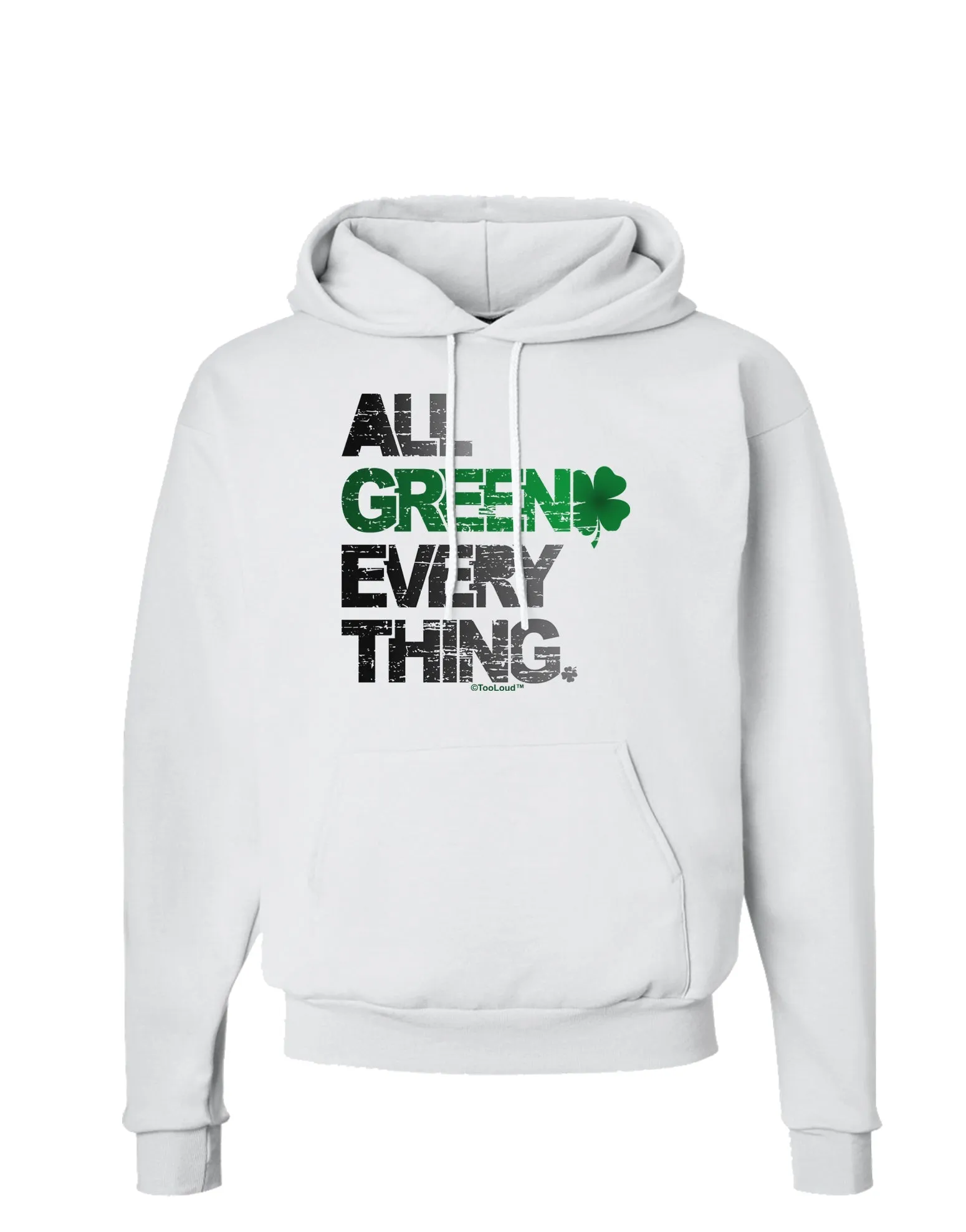 All Green Everything Distressed Hoodie Sweatshirt