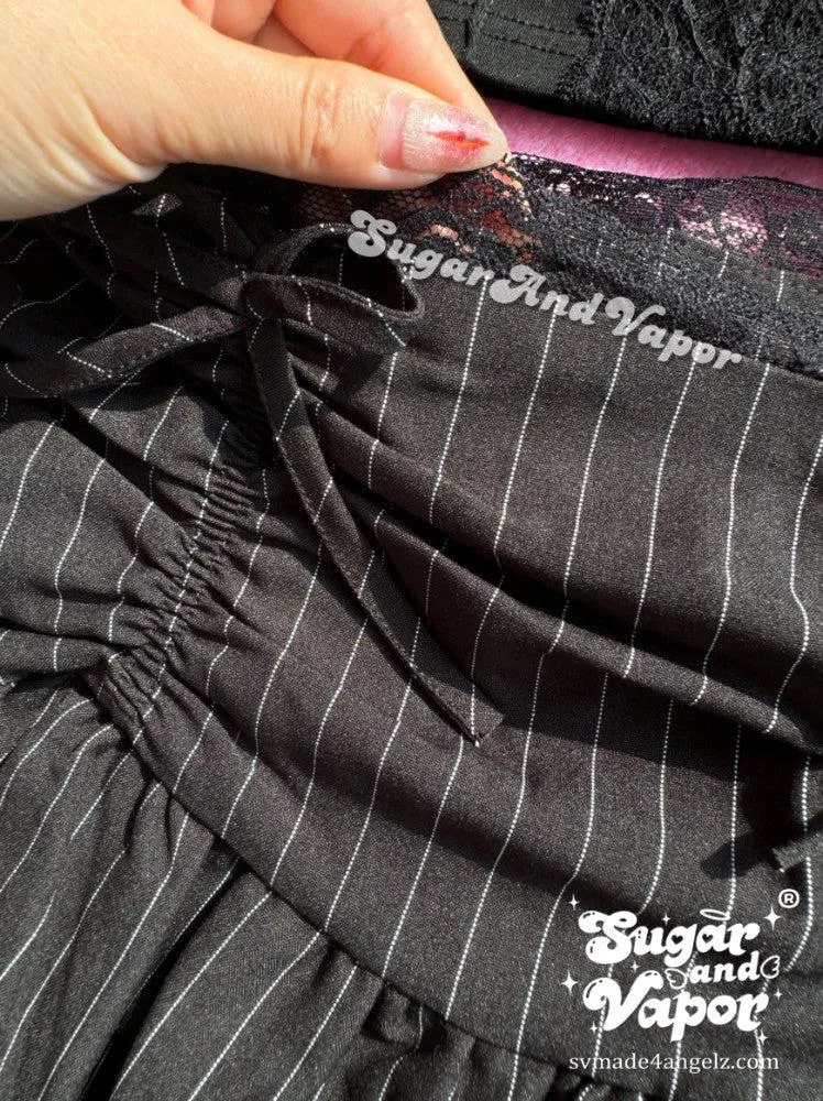 Amelie Dark Vintage Stripe Flared Mini Skirt