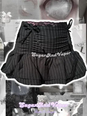 Amelie Dark Vintage Stripe Flared Mini Skirt