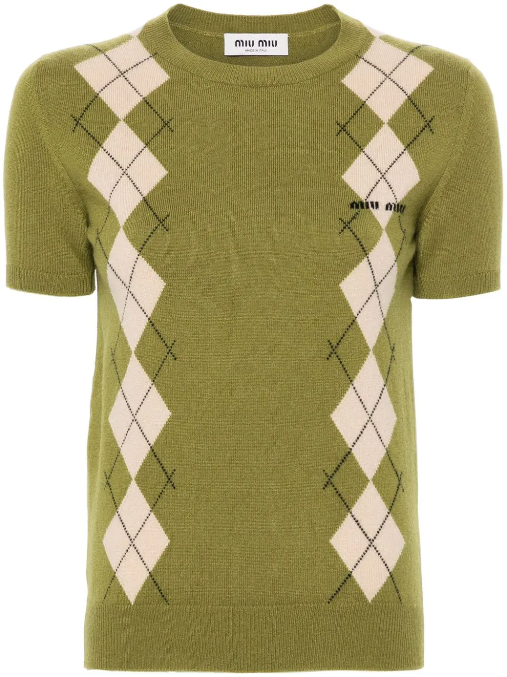 argyle-intarsia top
