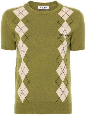 argyle-intarsia top