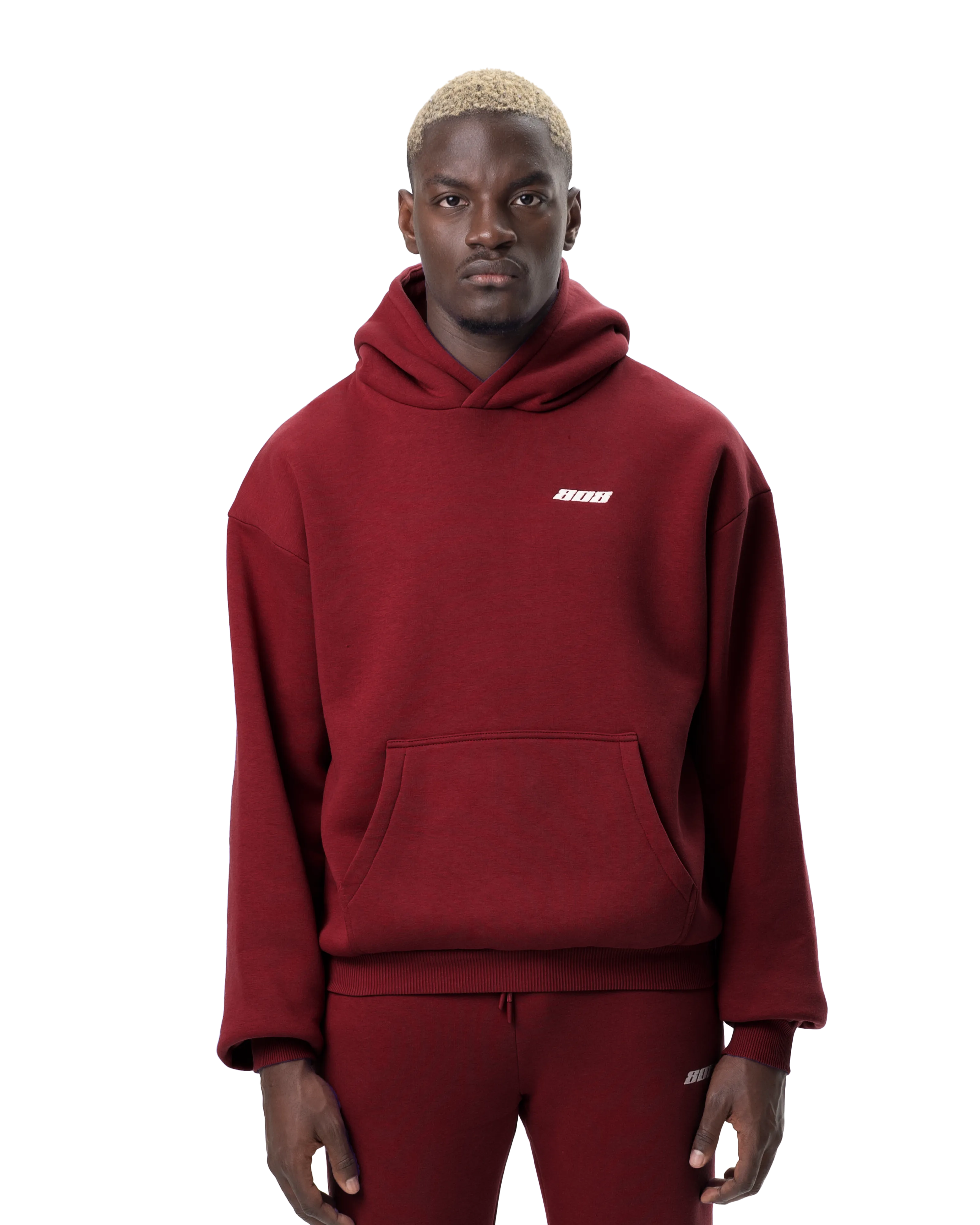 Basic Hoodie Wine Red