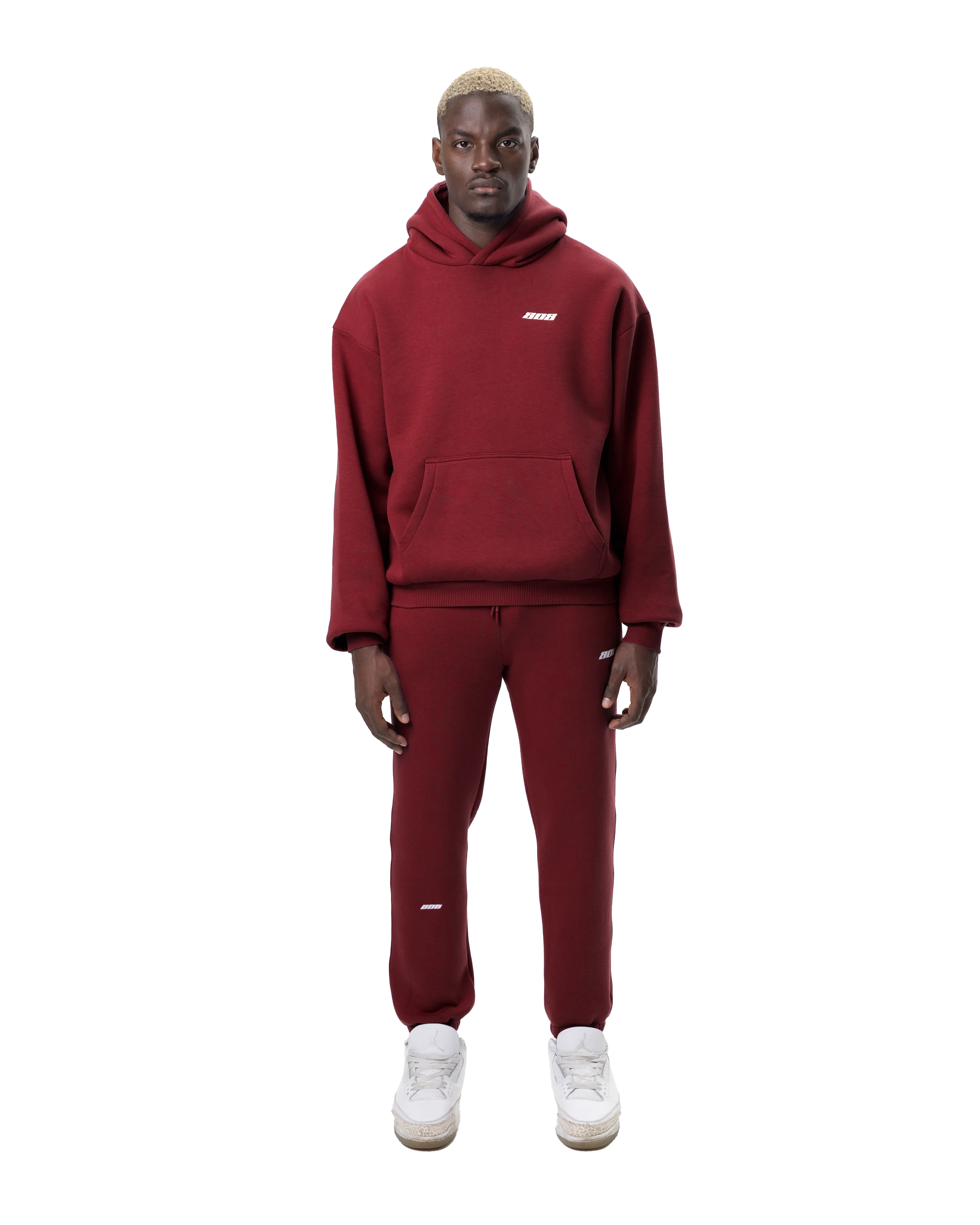 Basic Hoodie Wine Red