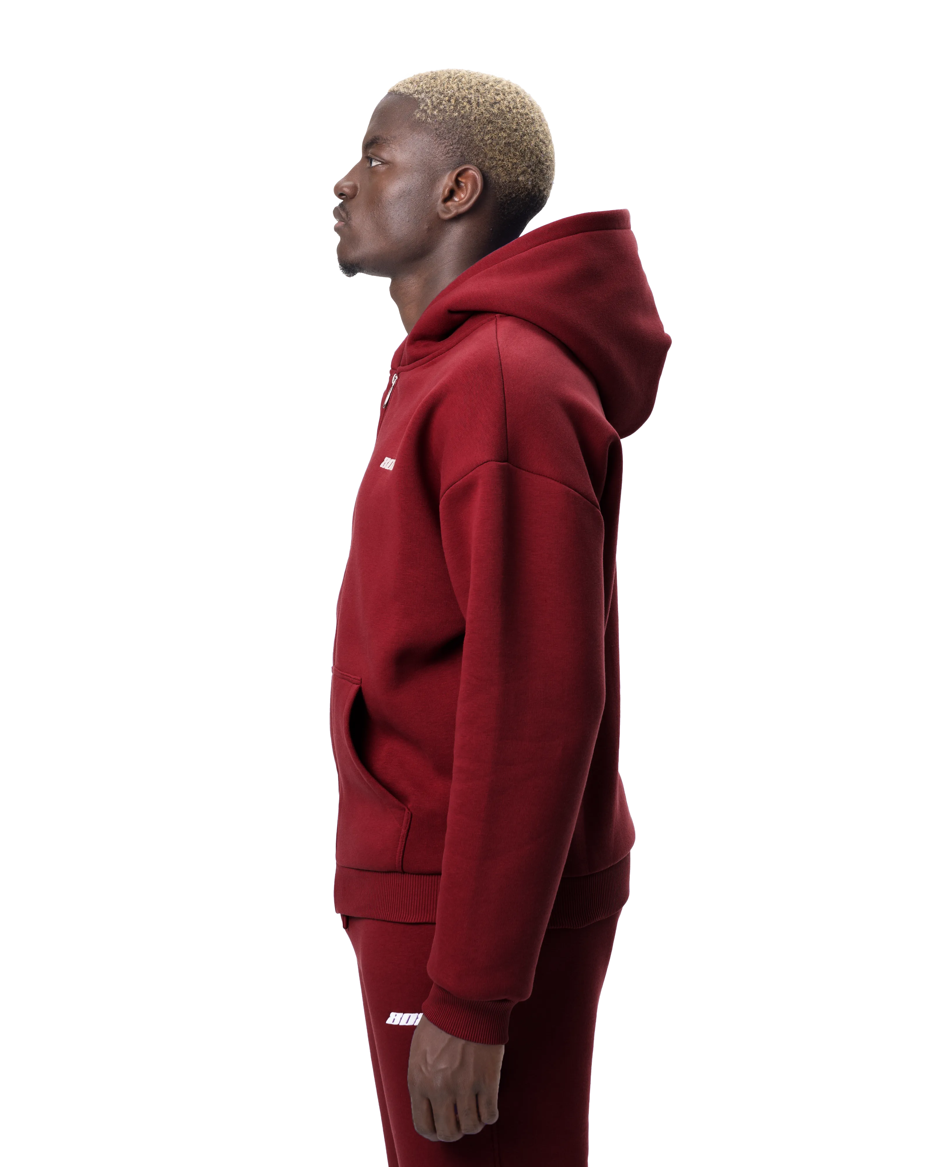 Basic Hoodie Wine Red