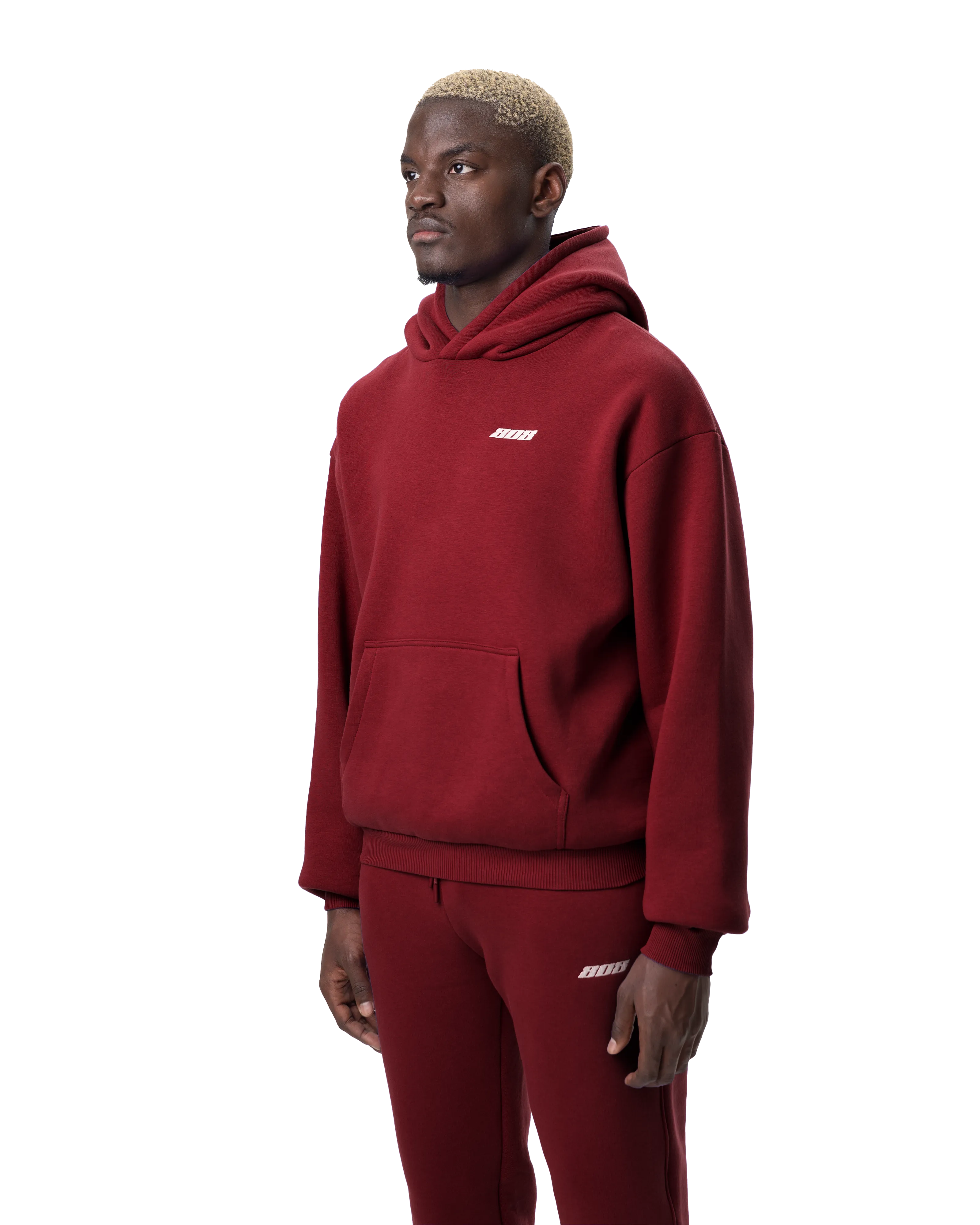Basic Hoodie Wine Red