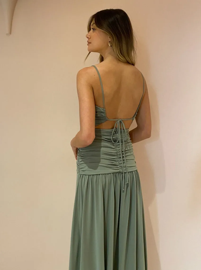 Bec and Bridge Vixen Maxi Dress in Olive