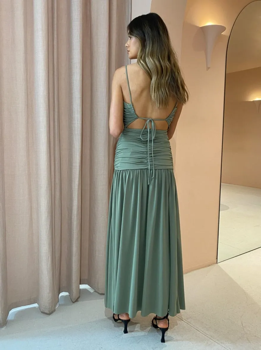 Bec and Bridge Vixen Maxi Dress in Olive