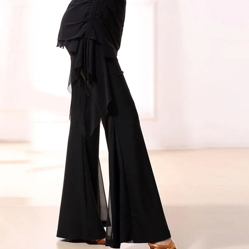 Bell Bottoms Medium Rise Latin/Ballroom Pants with Fringing