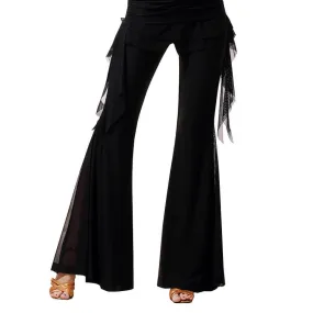 Bell Bottoms Medium Rise Latin/Ballroom Pants with Fringing