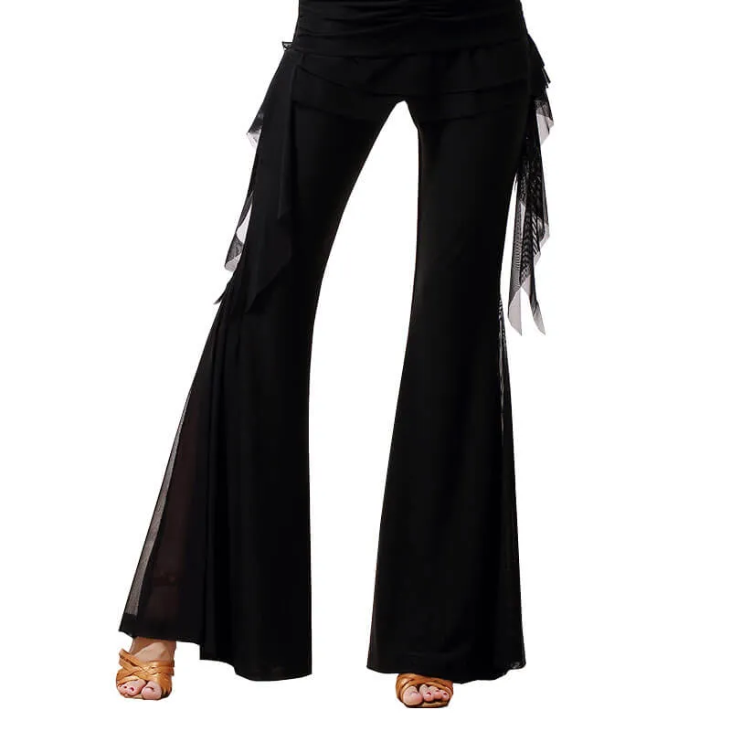 Bell Bottoms Medium Rise Latin/Ballroom Pants with Fringing
