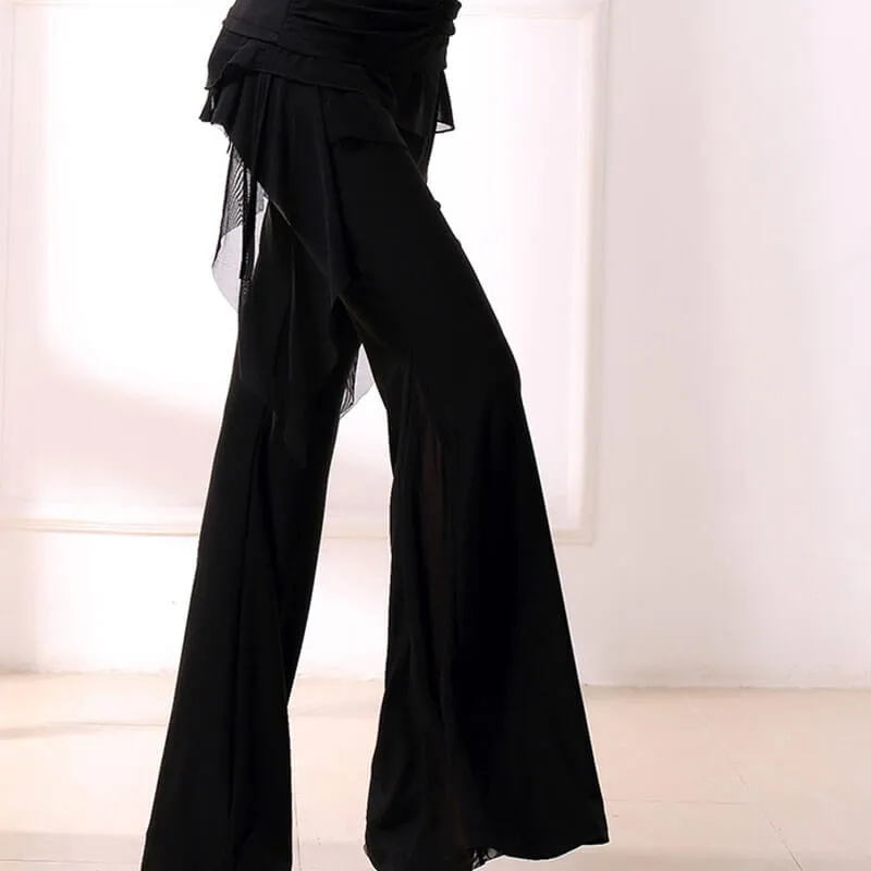 Bell Bottoms Medium Rise Latin/Ballroom Pants with Fringing