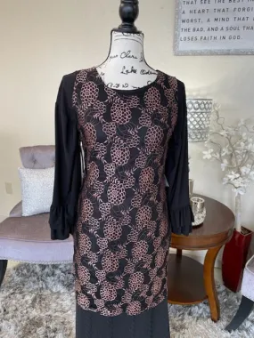 Black/Mauve Sleeveless Lace Tunic/Dress