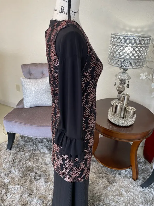Black/Mauve Sleeveless Lace Tunic/Dress
