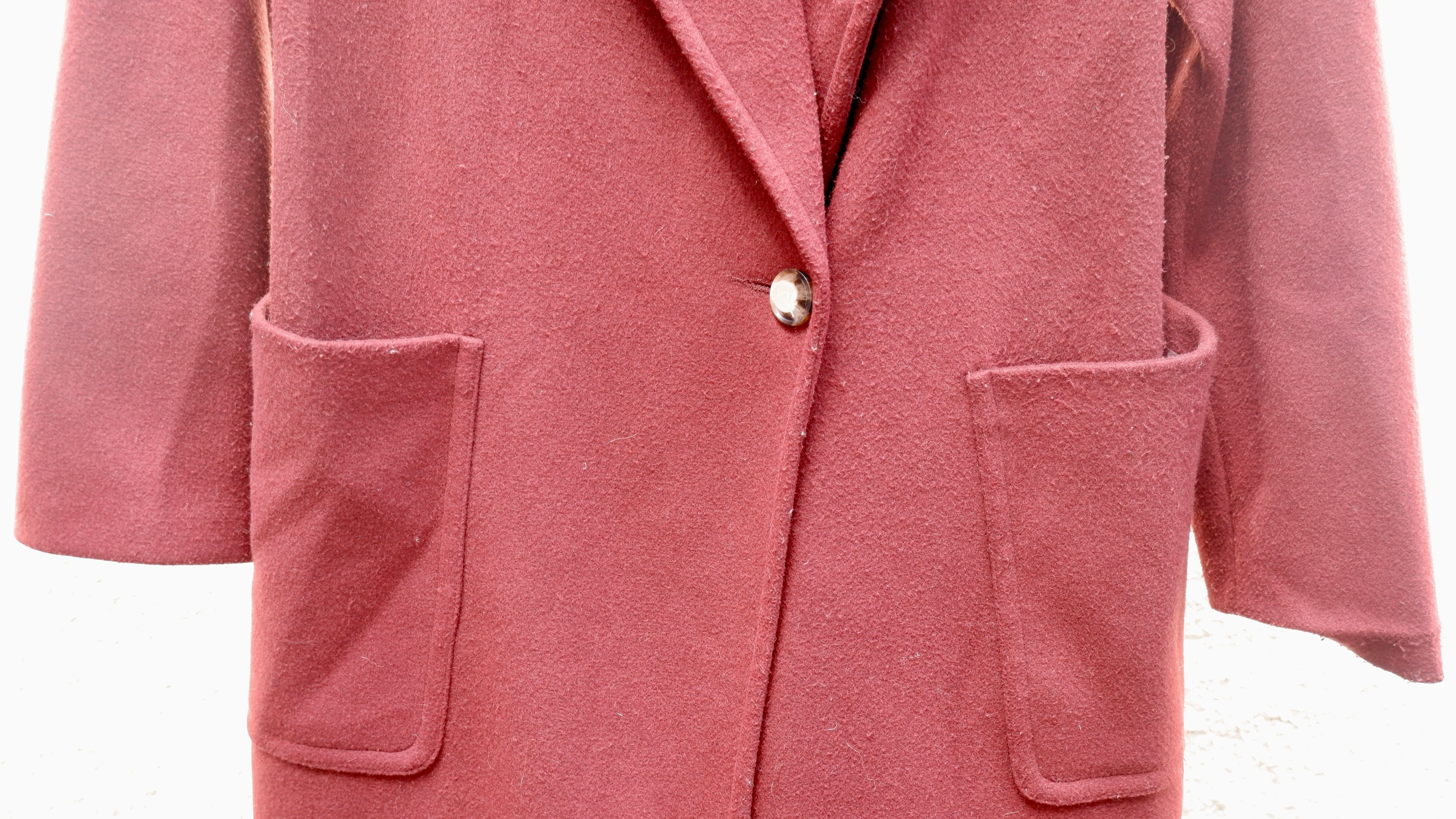 Classic Burgundy Overcoat - 4