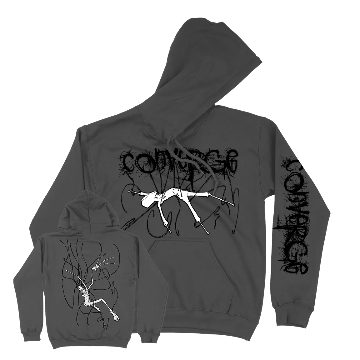 Converge "Forsaken" Premium Pigment-Dyed Black Hooded Sweatshirt
