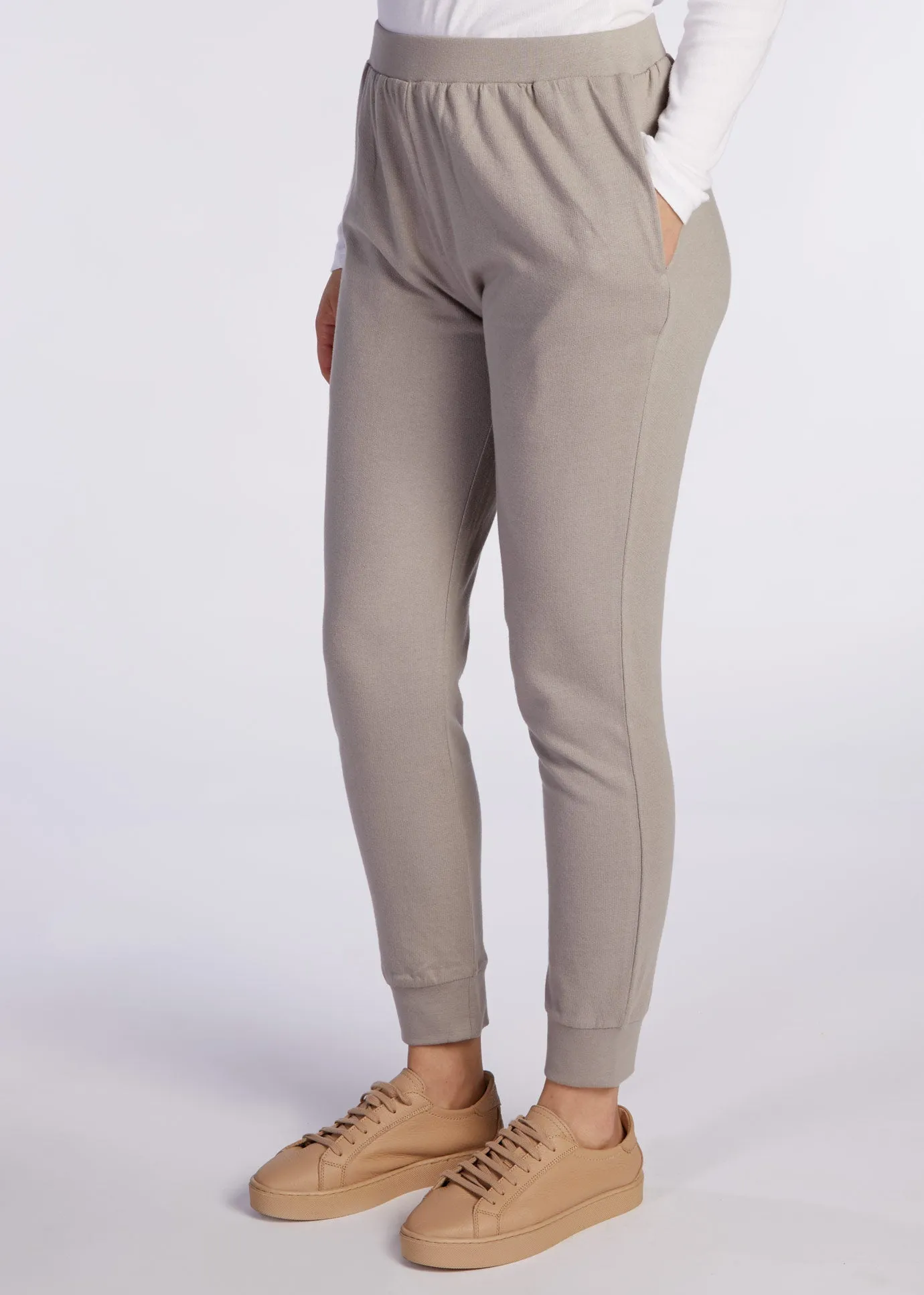 Cotton Cuffed Leggings Grey - Final Sale
