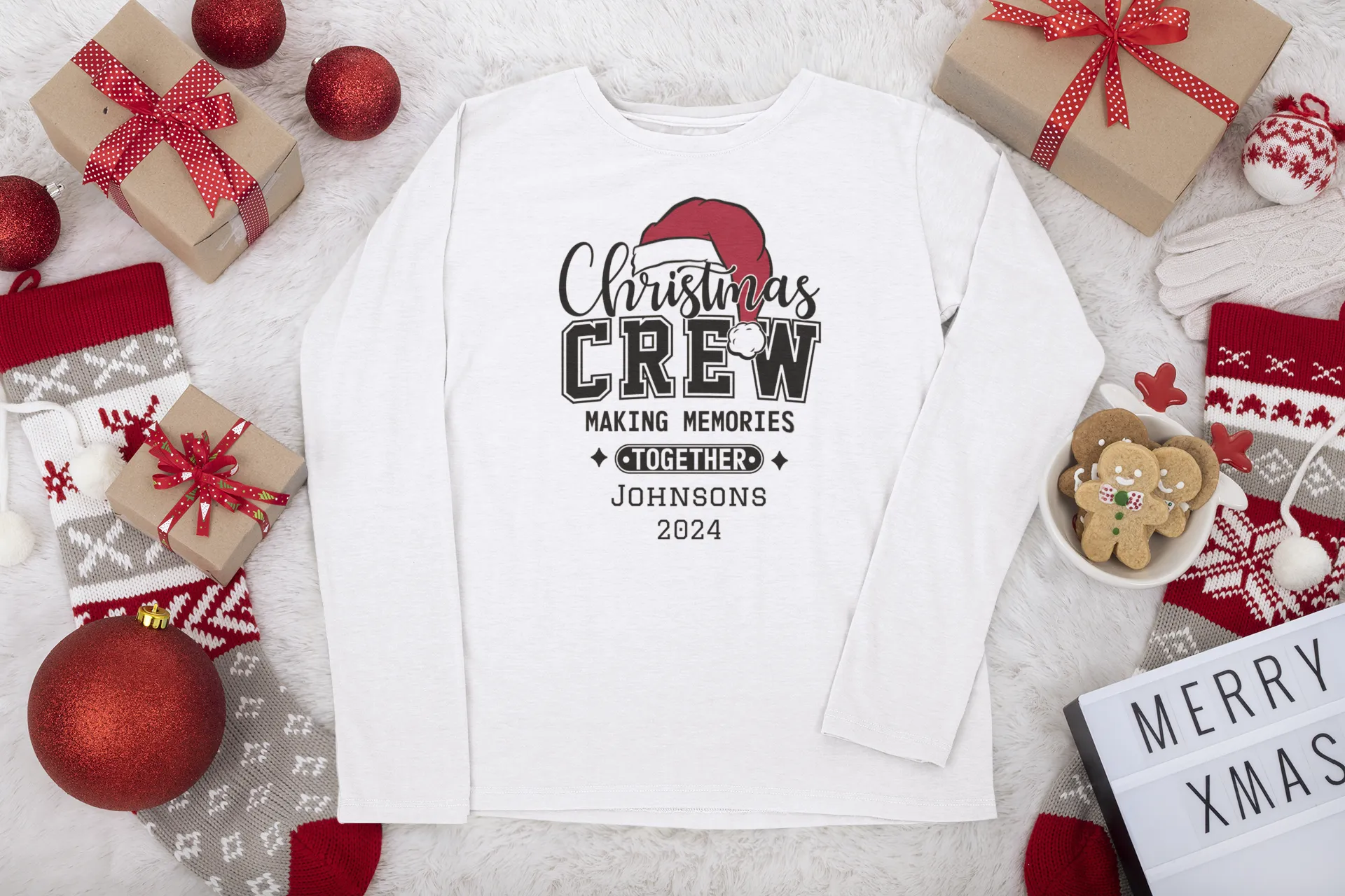 Custom Christmas Crew, Making Memories Together Infant Long Sleeve Bodysuit