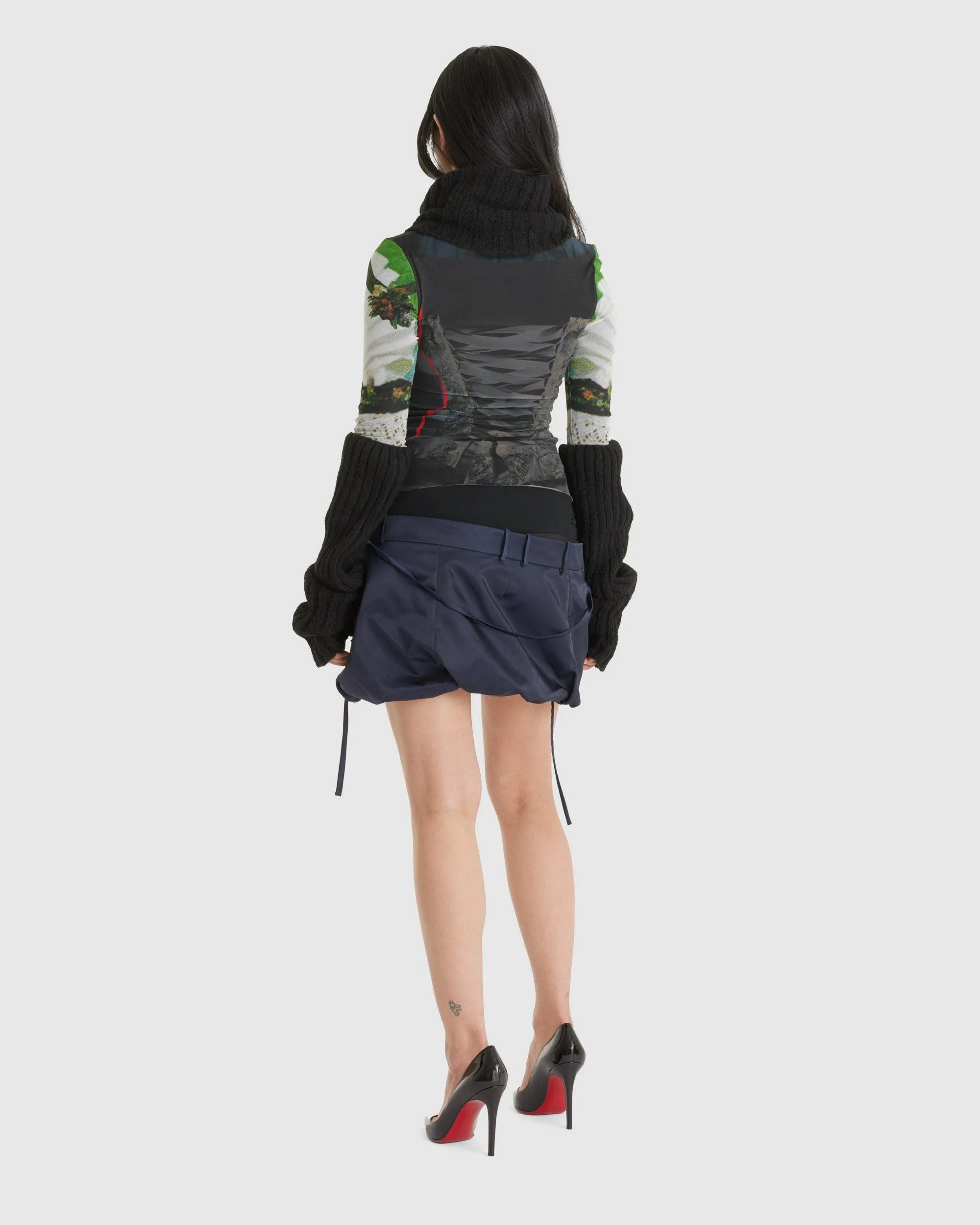 Drape Bomber Skirt