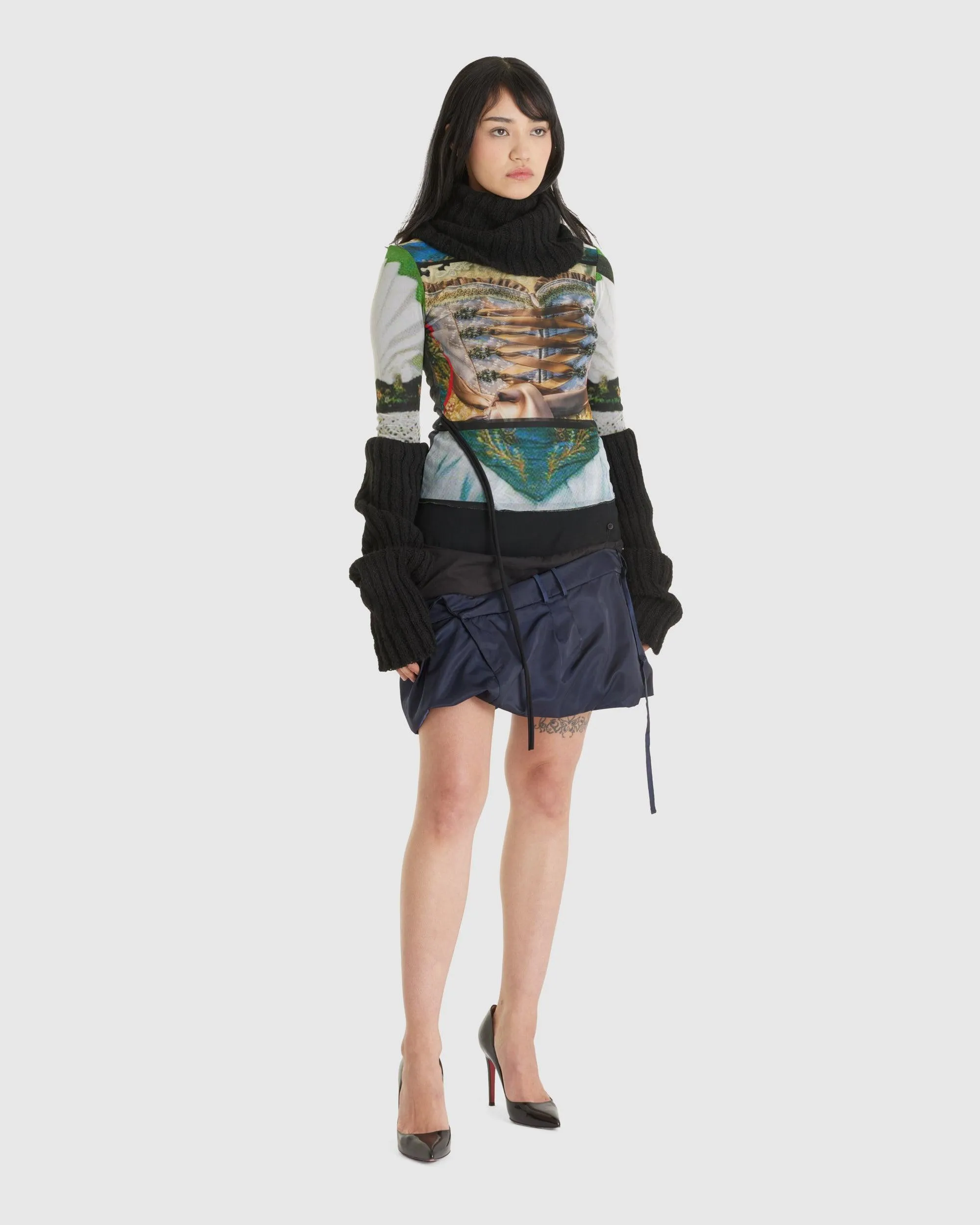 Drape Bomber Skirt