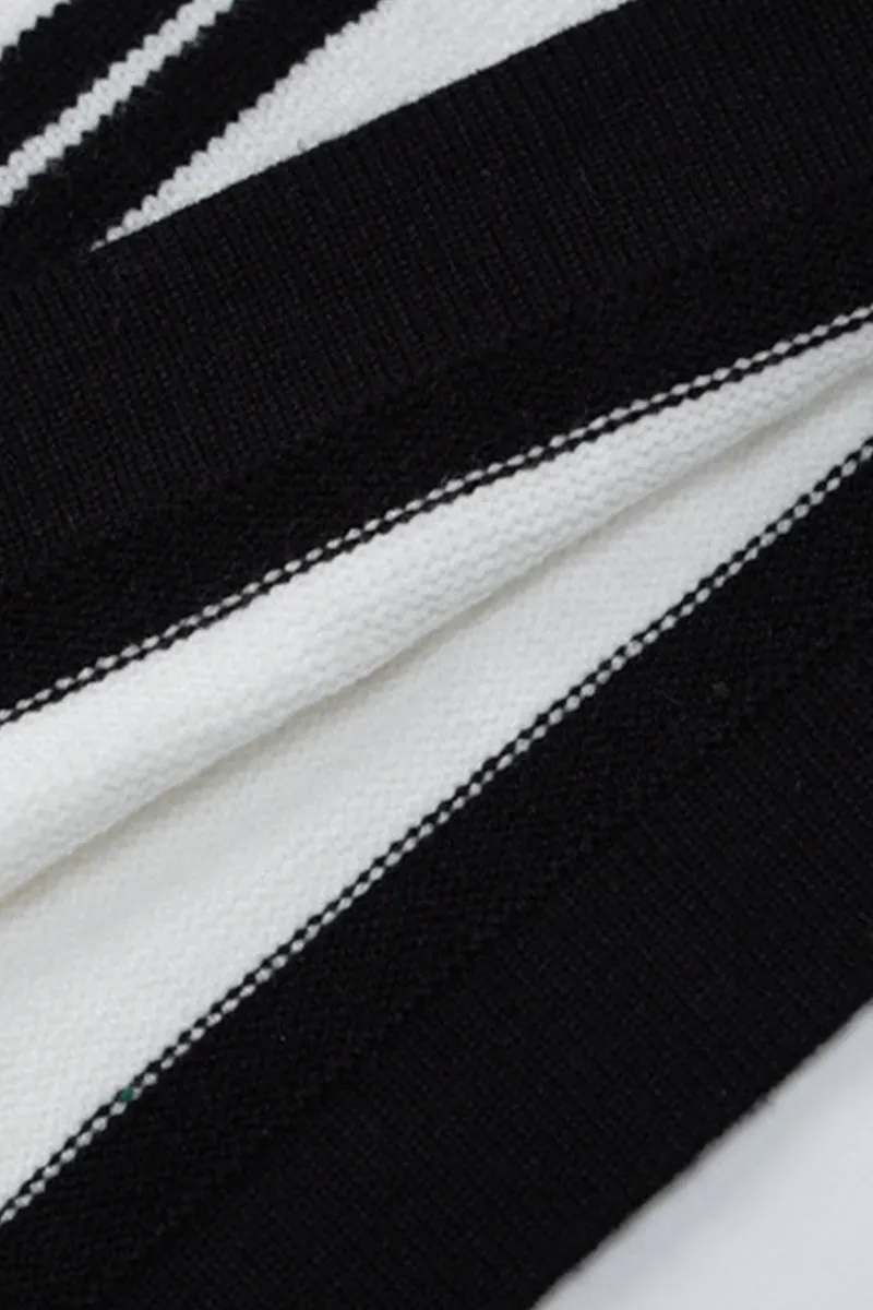 Flare sleeve Backless Striped Knit Mini Dress