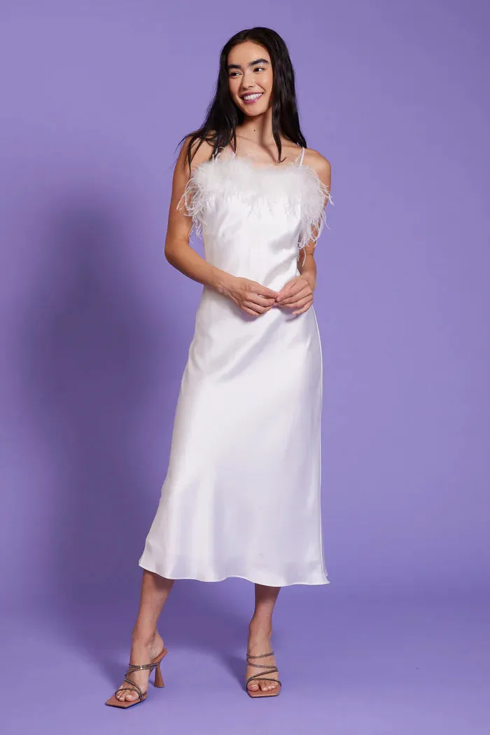 Flora Feather Slip Dress