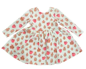 Gingerbread Knit Long Sleeve Twirl Dress