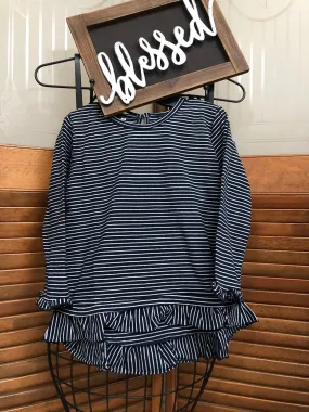 Girl’s Black Stripe High Low Tunic
