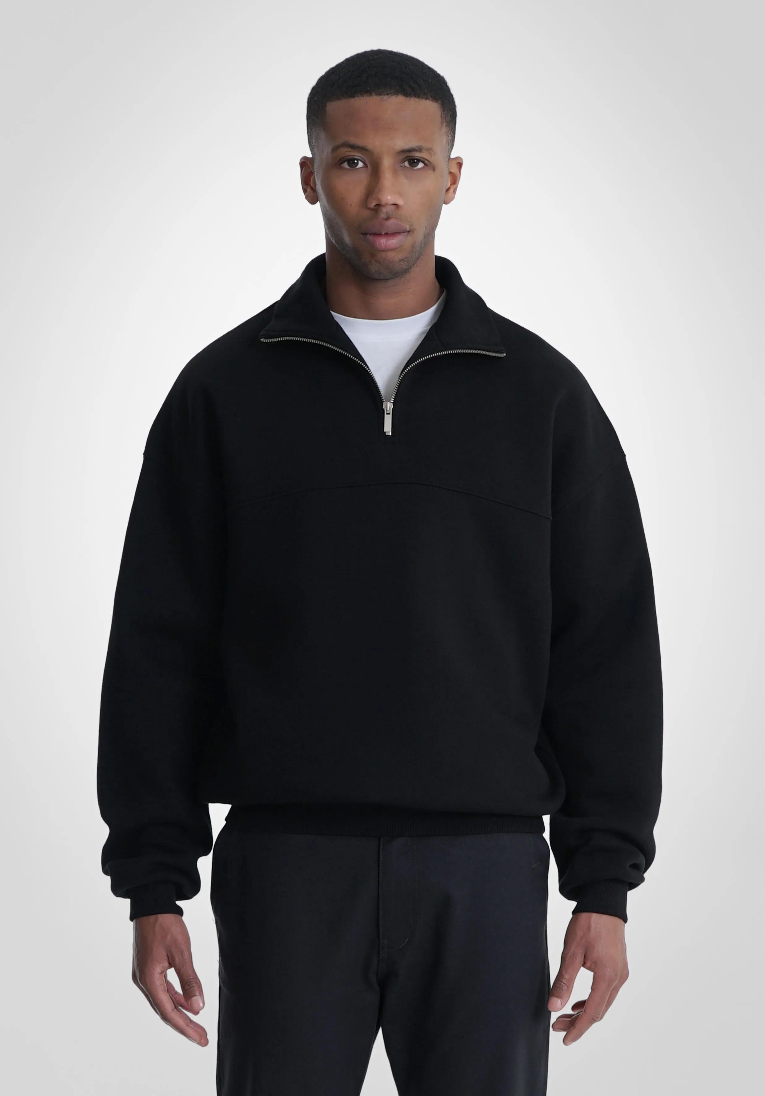 Half Zip Hoodie - Black