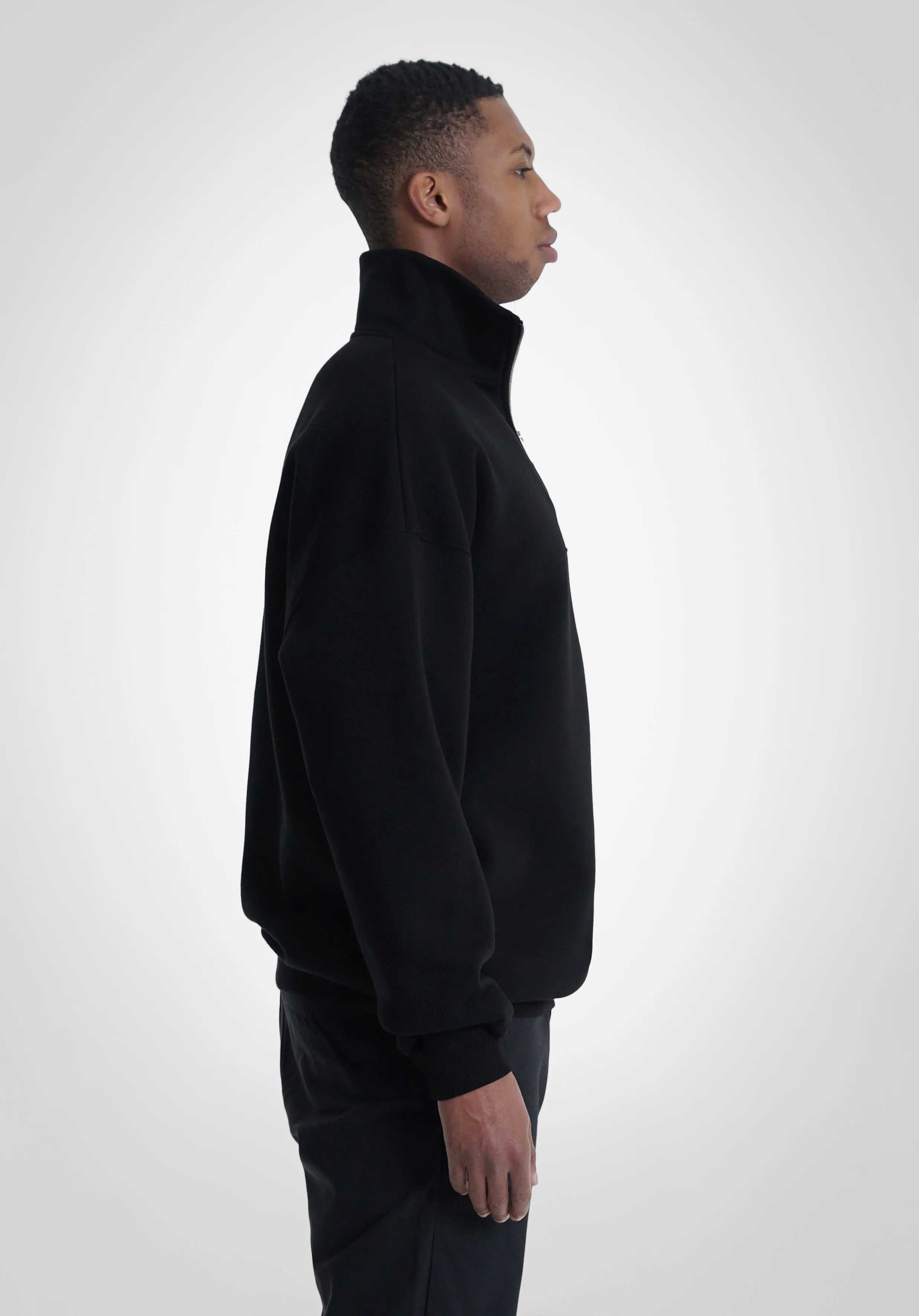 Half Zip Hoodie - Black