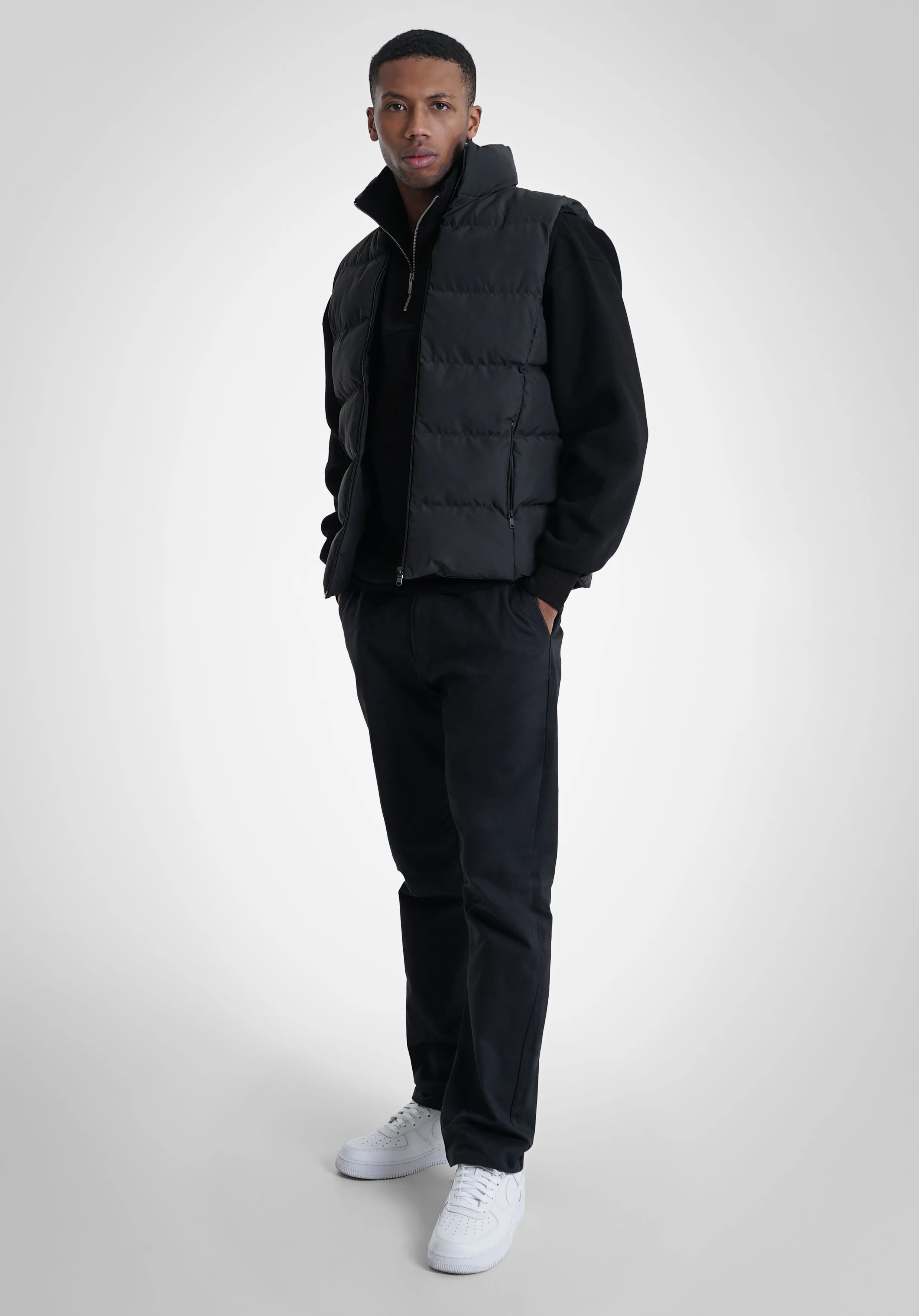Half Zip Hoodie - Black