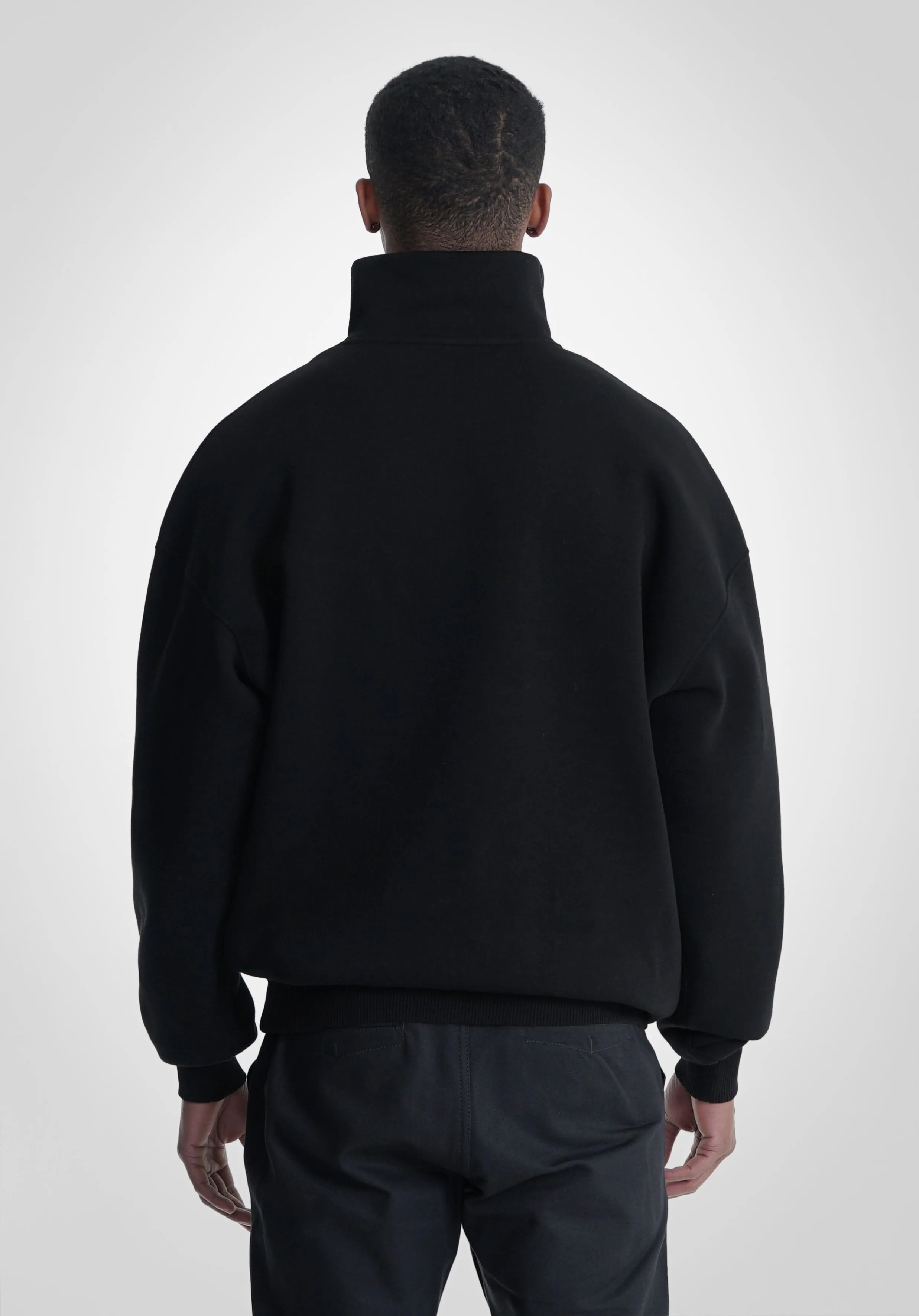Half Zip Hoodie - Black