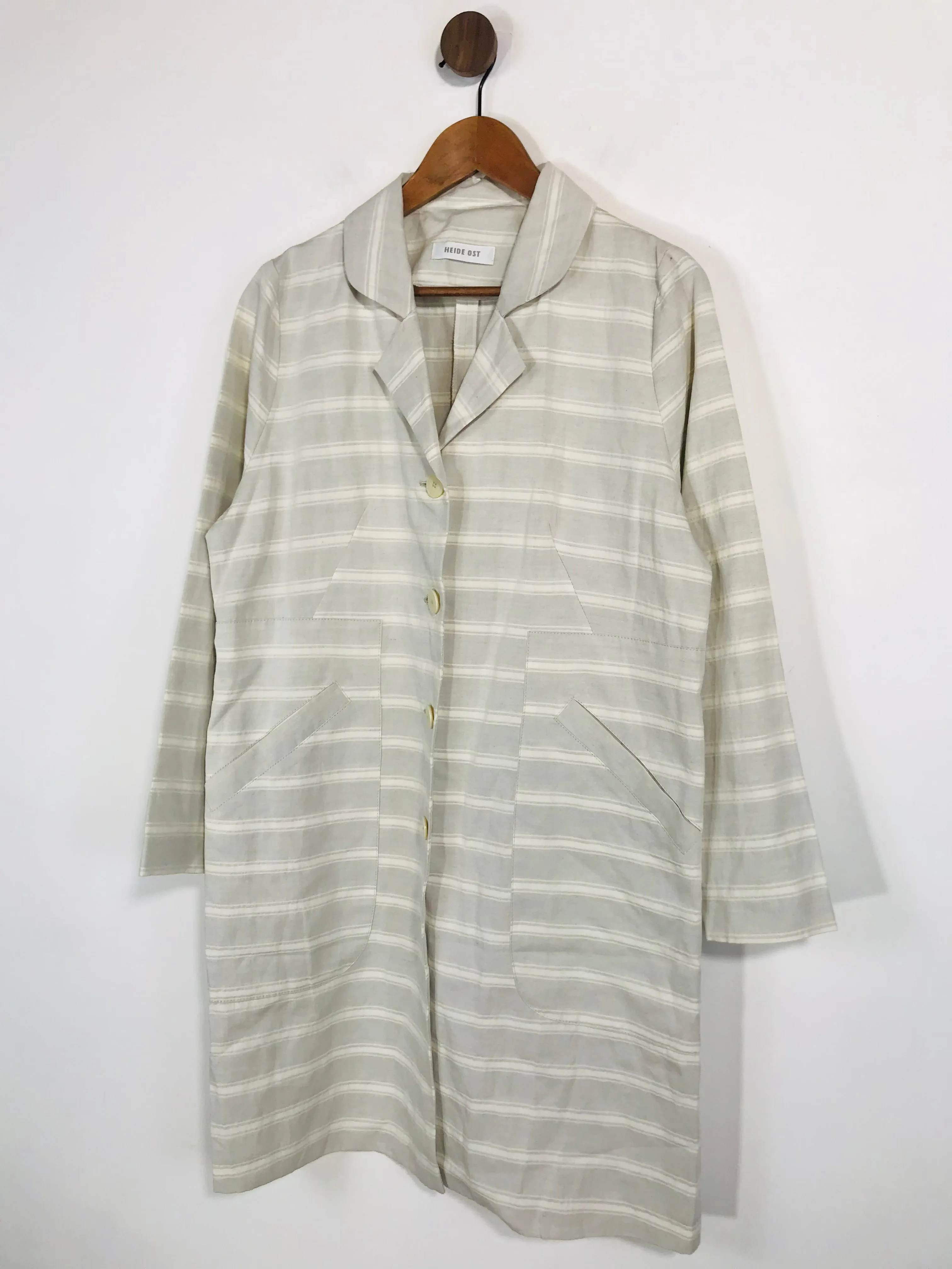 Heide Ost Women's Linen Blend Overcoat Coat | UK14 | Grey