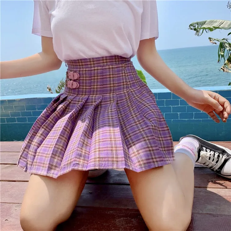 High Waist Summer Pleated Skirt