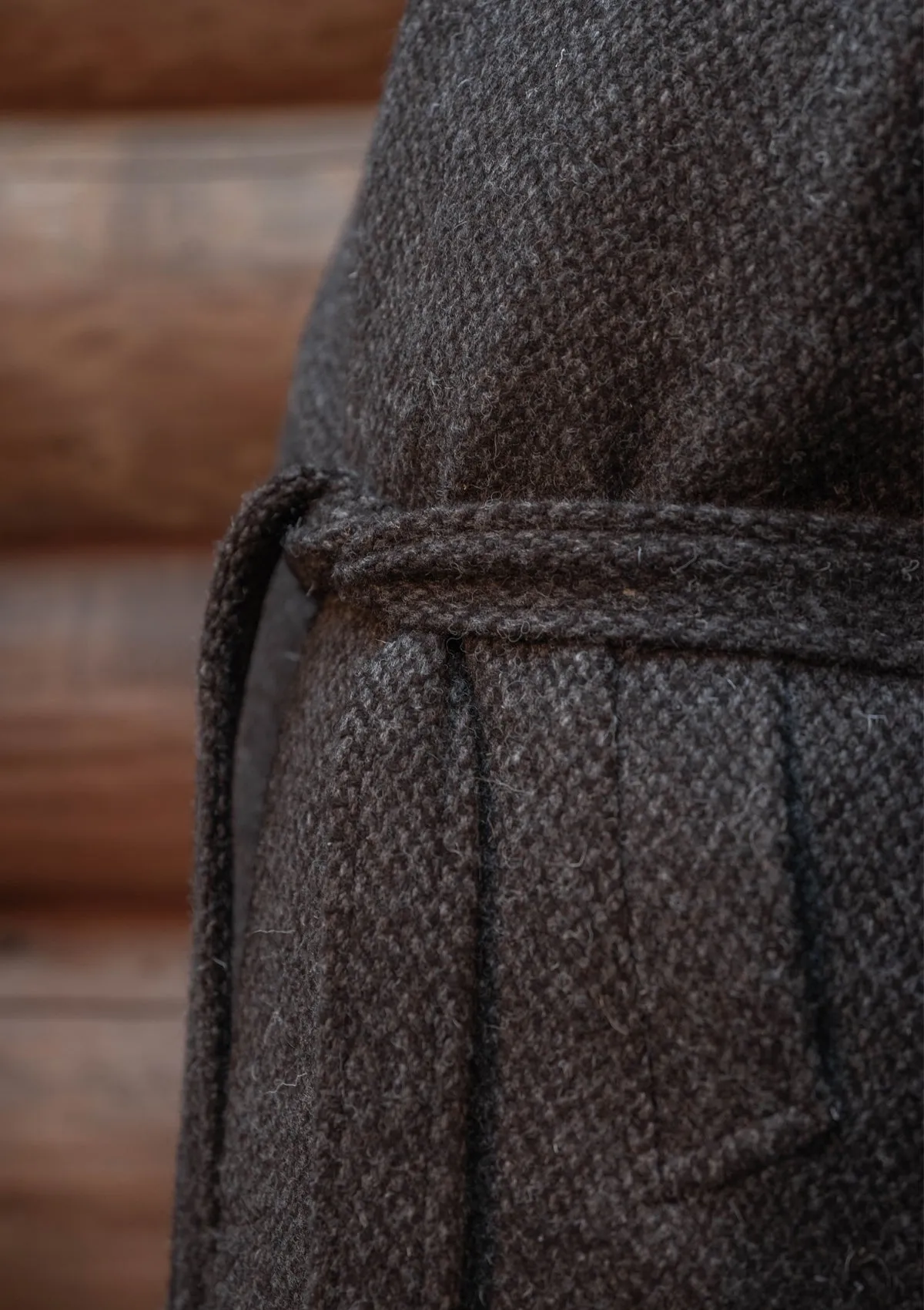 Horsley Raglan Pure Wool Belted Overcoat - Dusty Brown