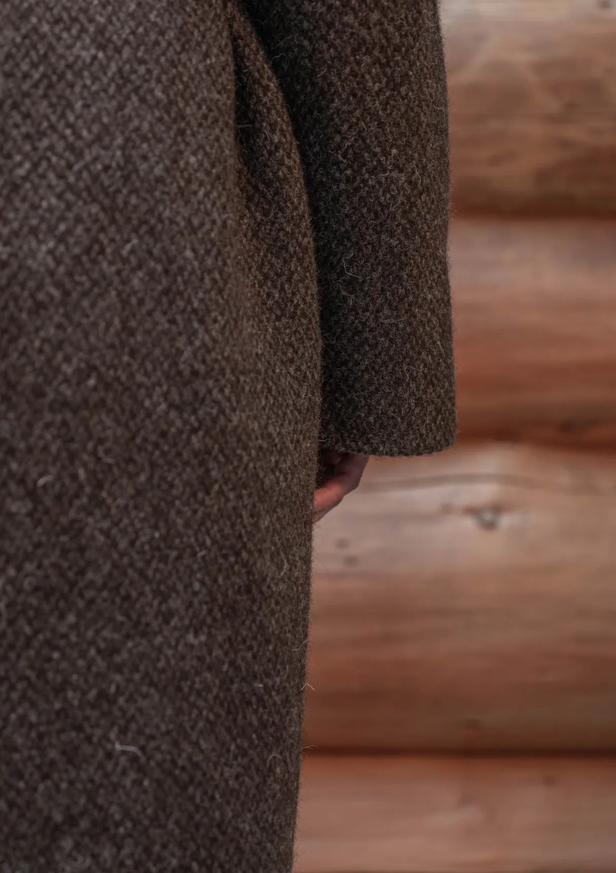 Horsley Raglan Pure Wool Belted Overcoat - Dusty Brown