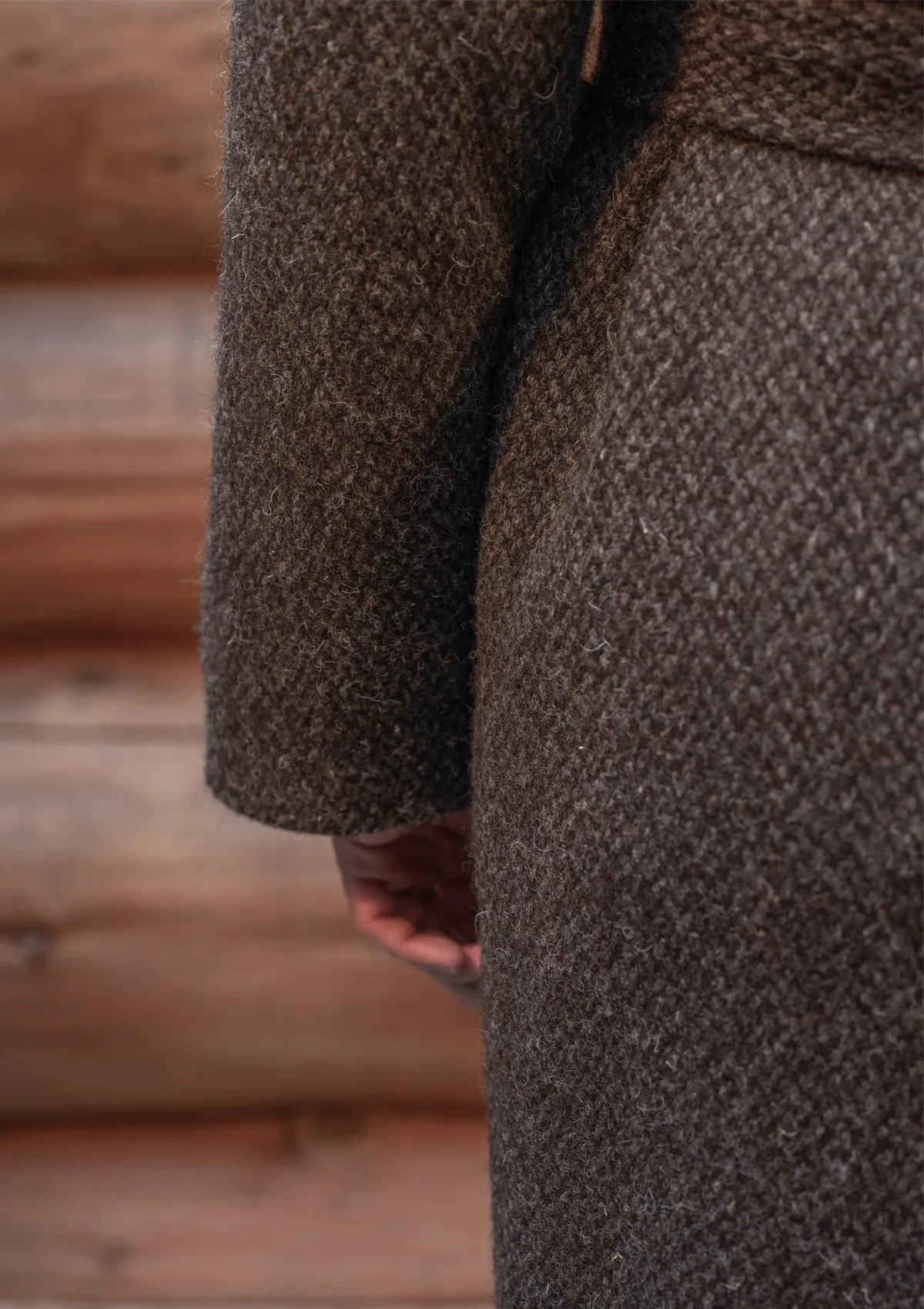 Horsley Raglan Pure Wool Belted Overcoat - Dusty Brown