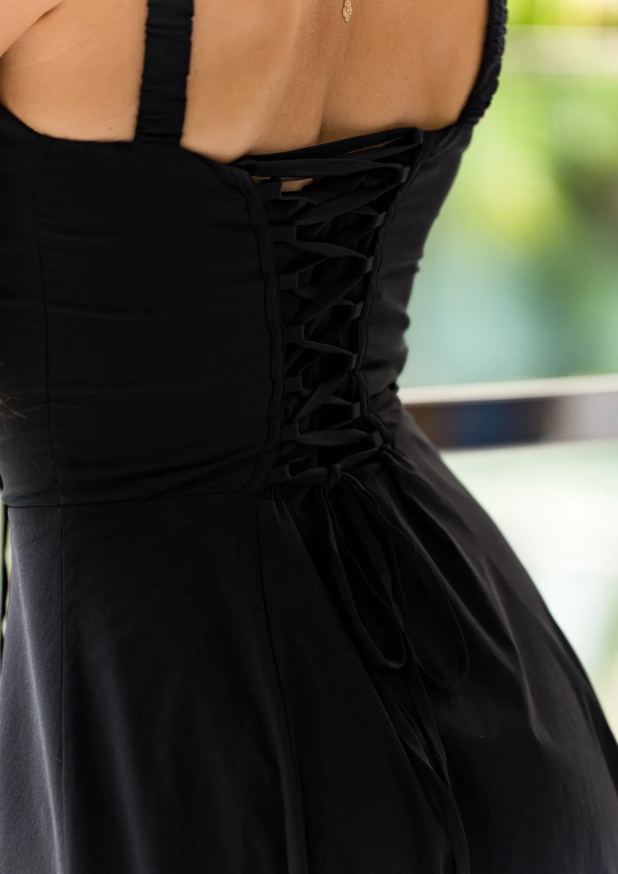 Isabel Bustier Sundress - Black