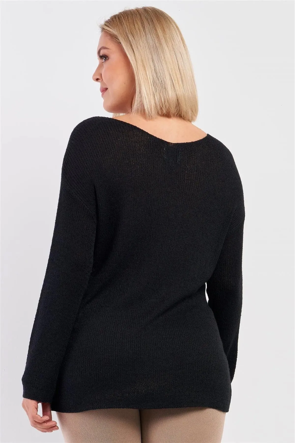 Junior Plus Black "Free As A Bird" Logo Knit Sweater /2-3