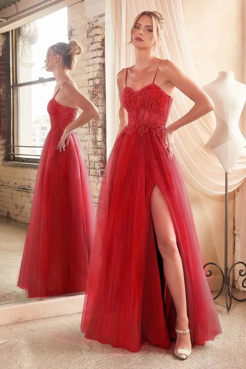 Lace and Layered Tulle Gown C150