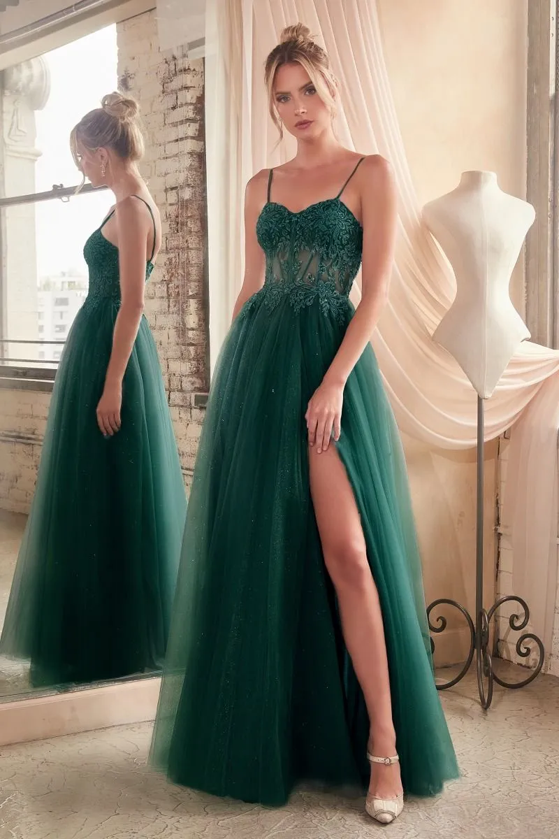 Lace and Layered Tulle Gown C150