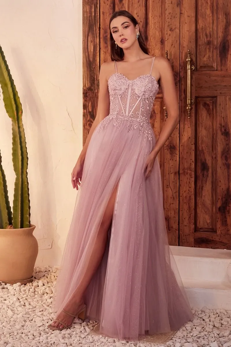 Lace and Layered Tulle Gown C150